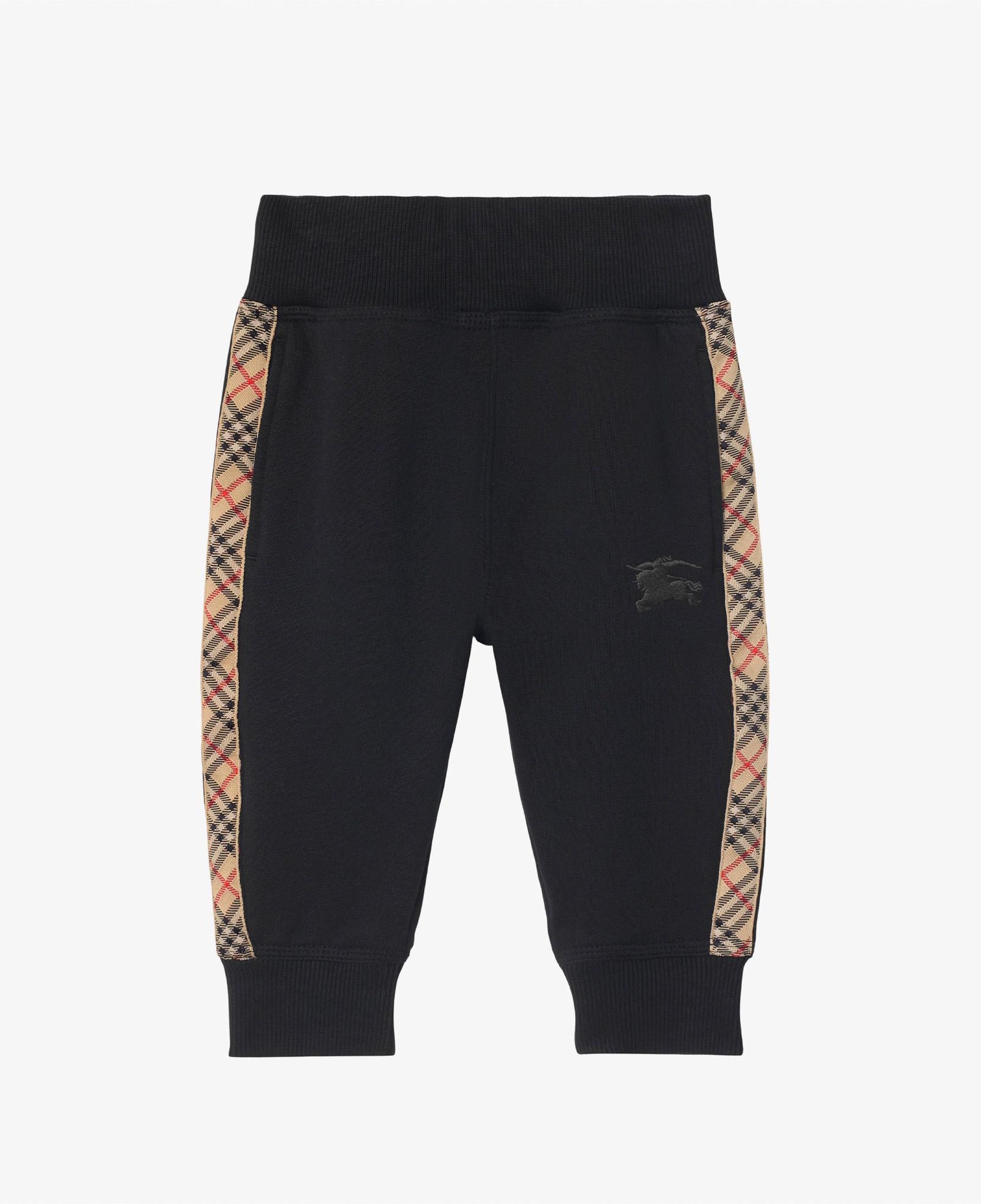 Burberry Jackson Check Trim Cotton Çocuk Siyah Eşofman Altı