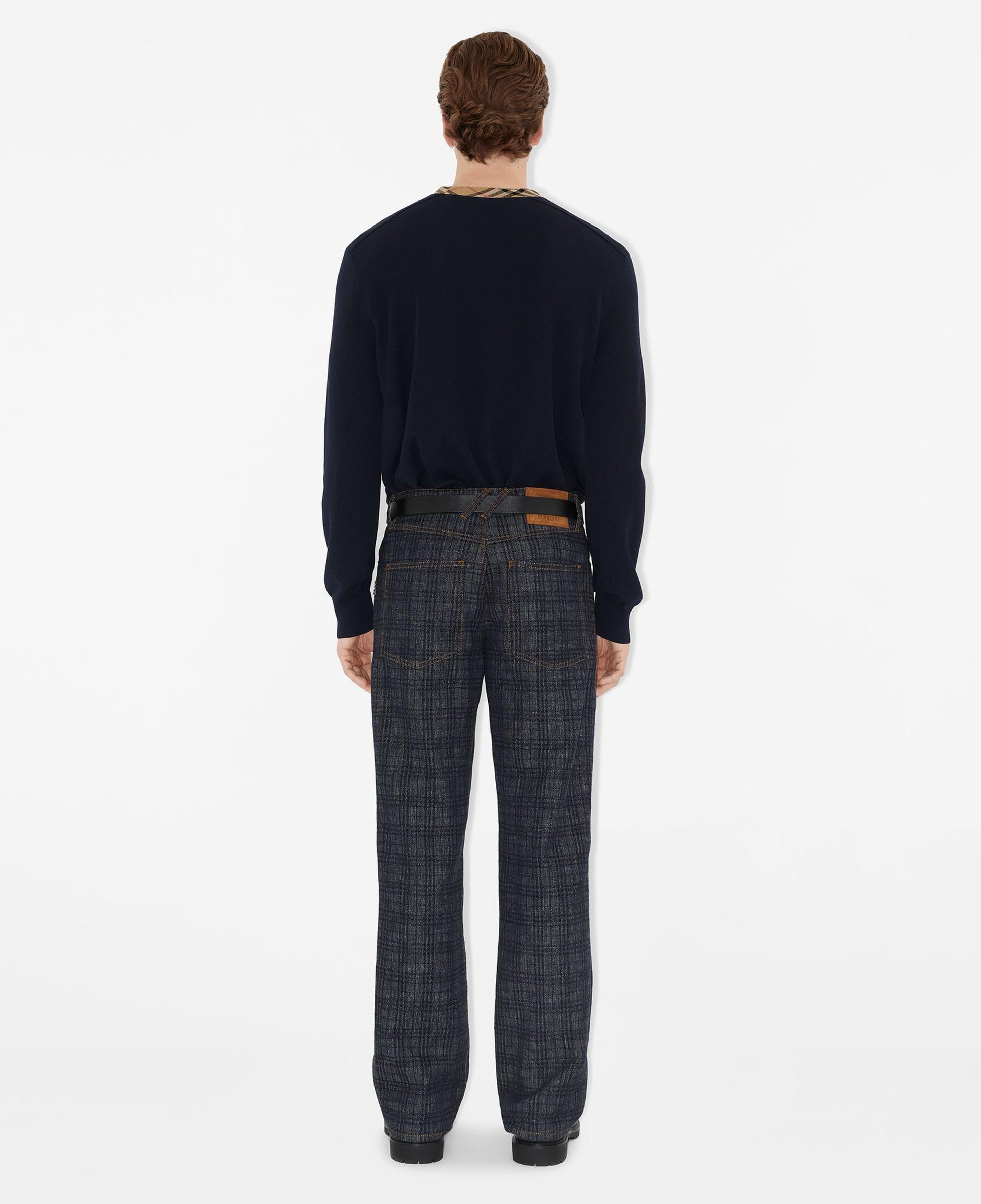 Burberry Check Trim Wool Erkek Siyah Triko