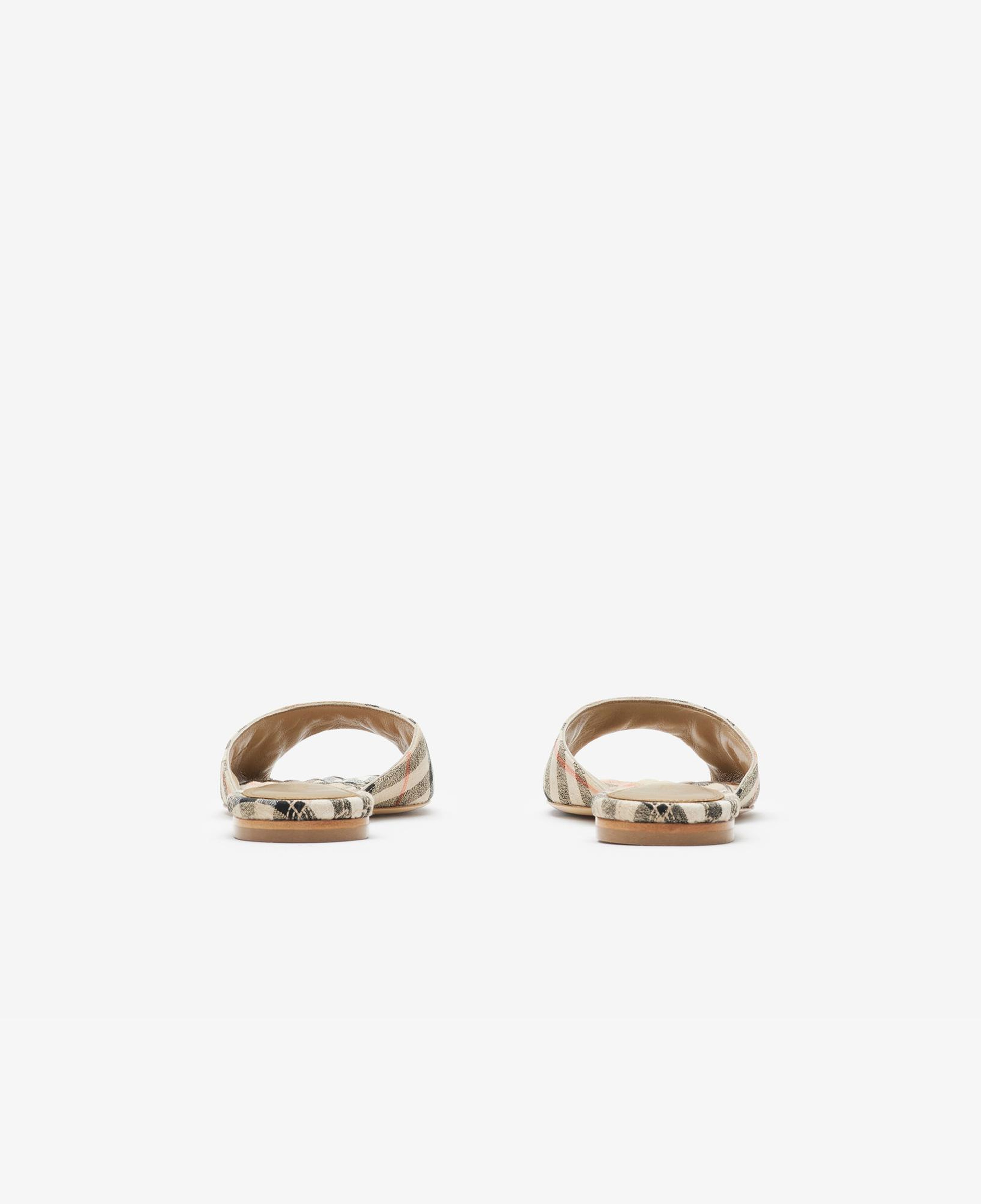Burberry Mule Linen Blend Mews Slides Kadın Bej Sandalet