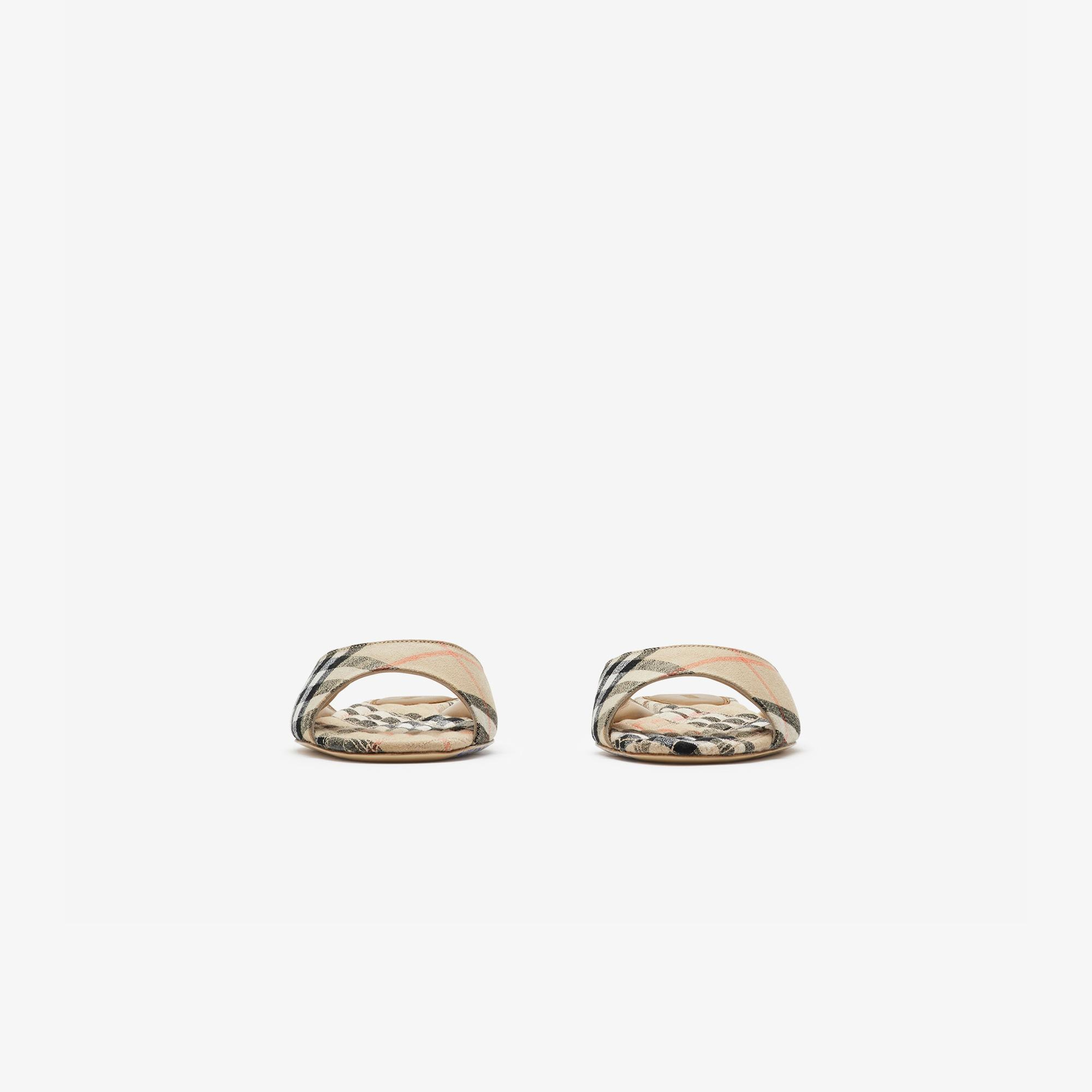 Burberry Mule Linen Blend Mews Slides Kadın Bej Sandalet
