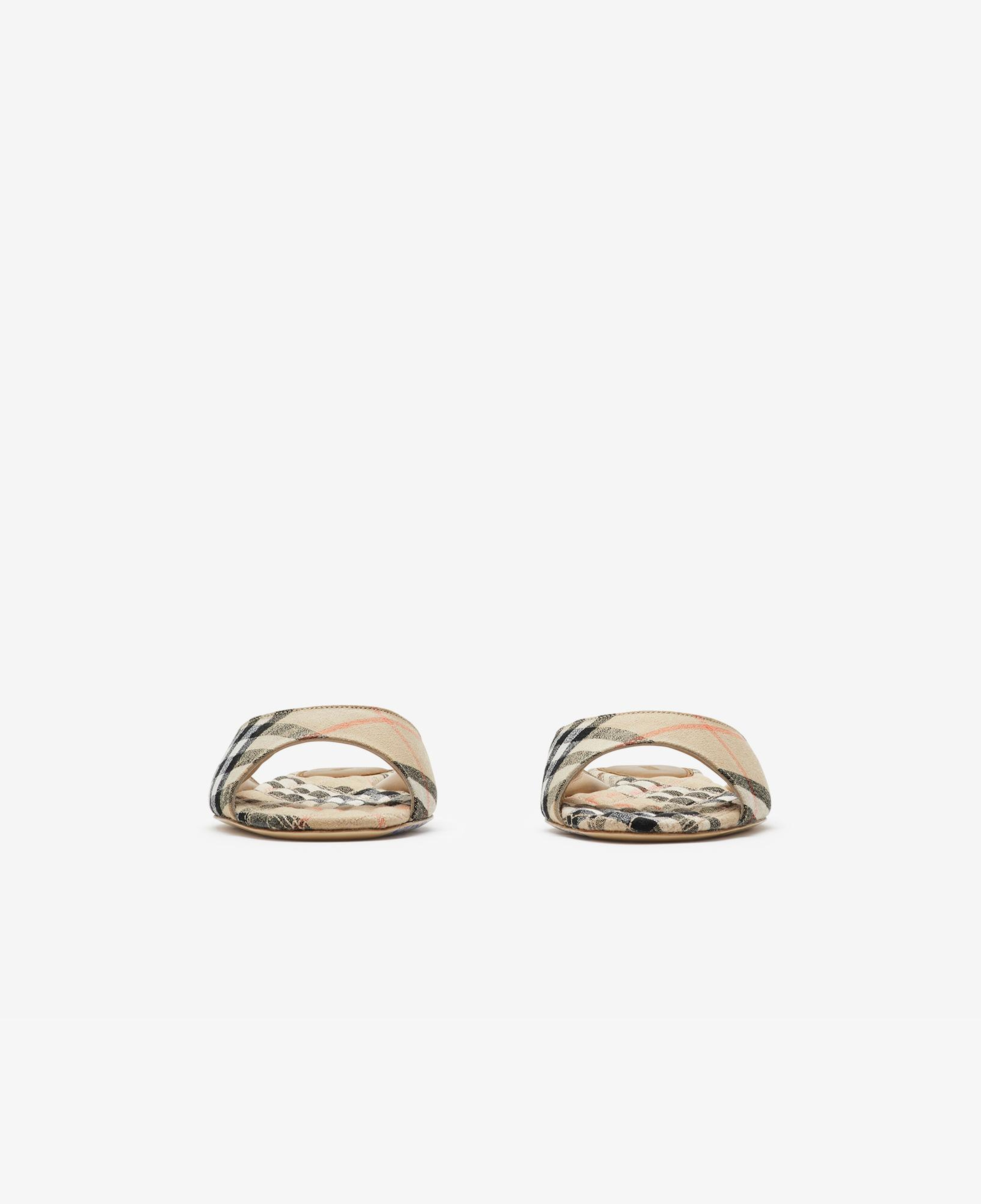 Burberry Mule Linen Blend Mews Slides Kadın Bej Sandalet