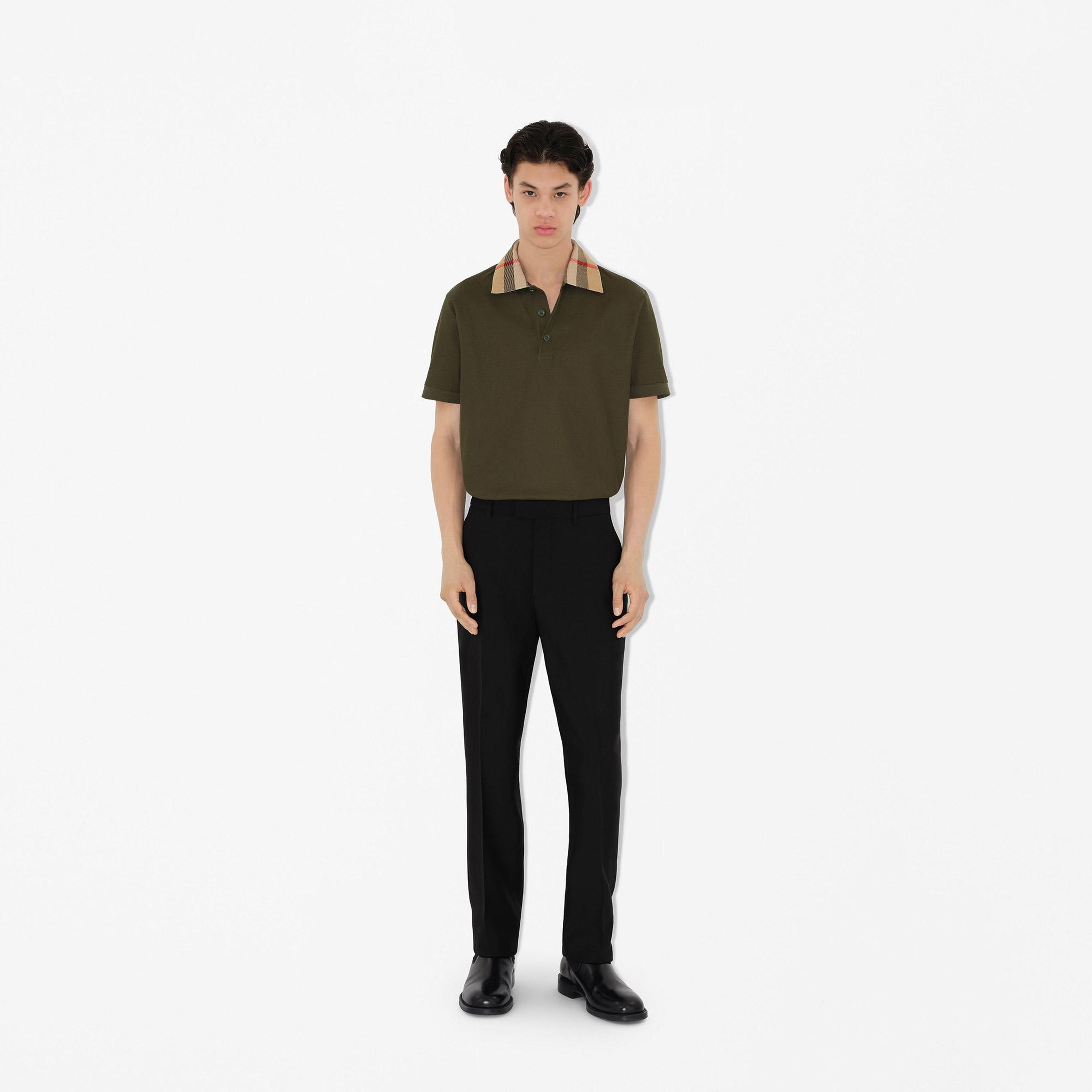 Burberry Pamuklu Erkek Haki Polo