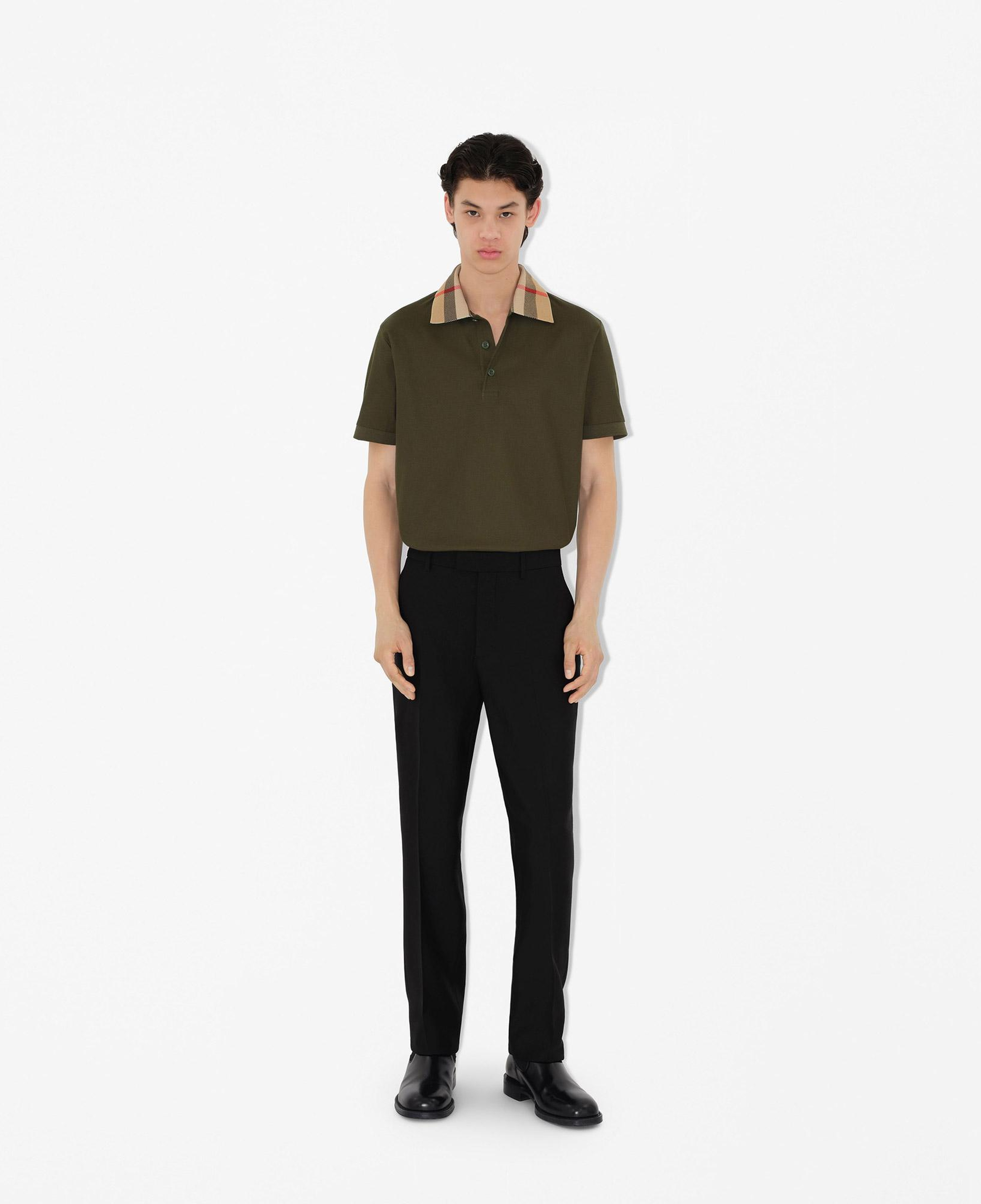 Burberry Pamuklu Erkek Haki Polo
