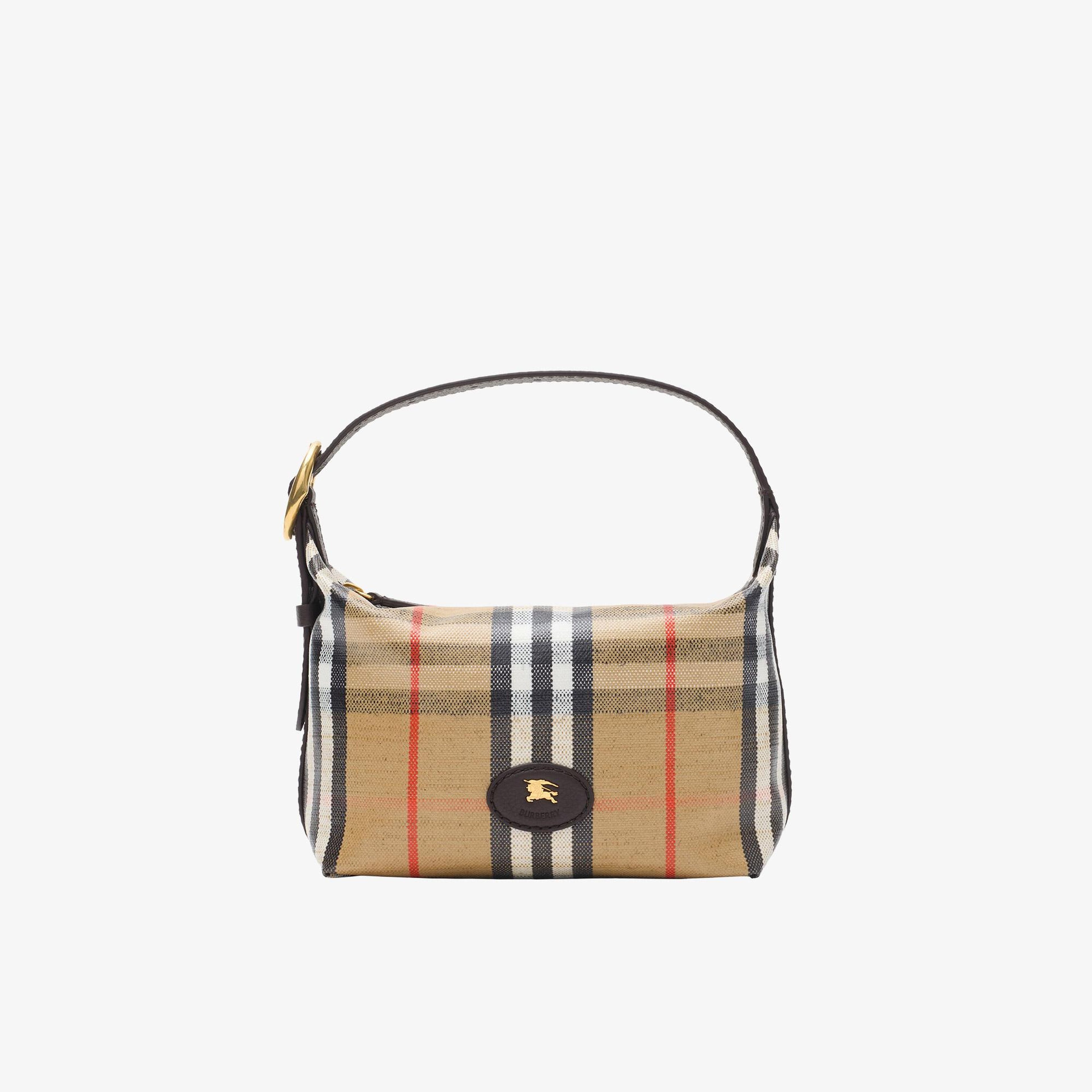 Burberry Highlands Duffle Kadın Bej Keten Omuz Çantası