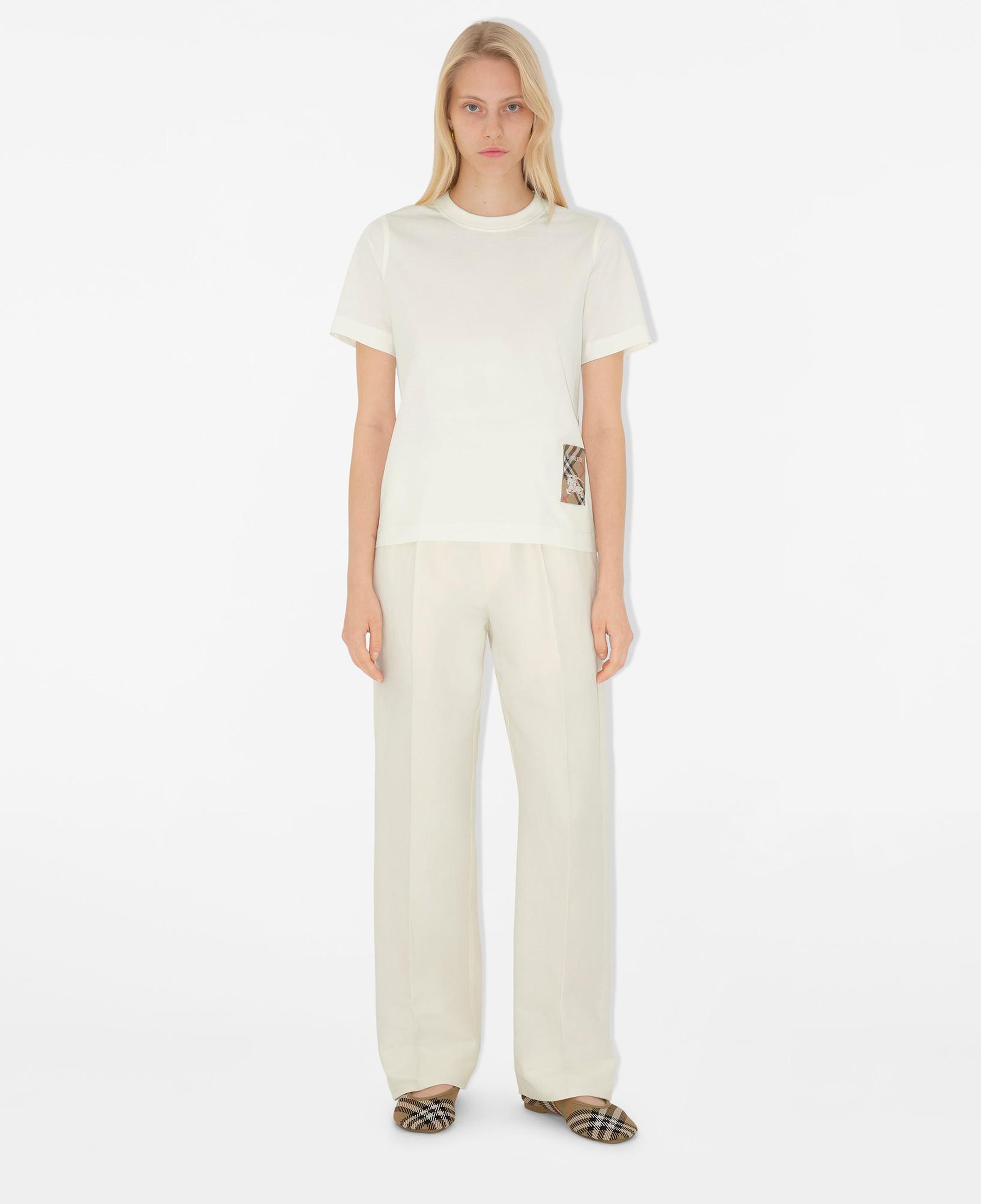 Burberry For Label Cotton Kadın Beyaz T-Shirt