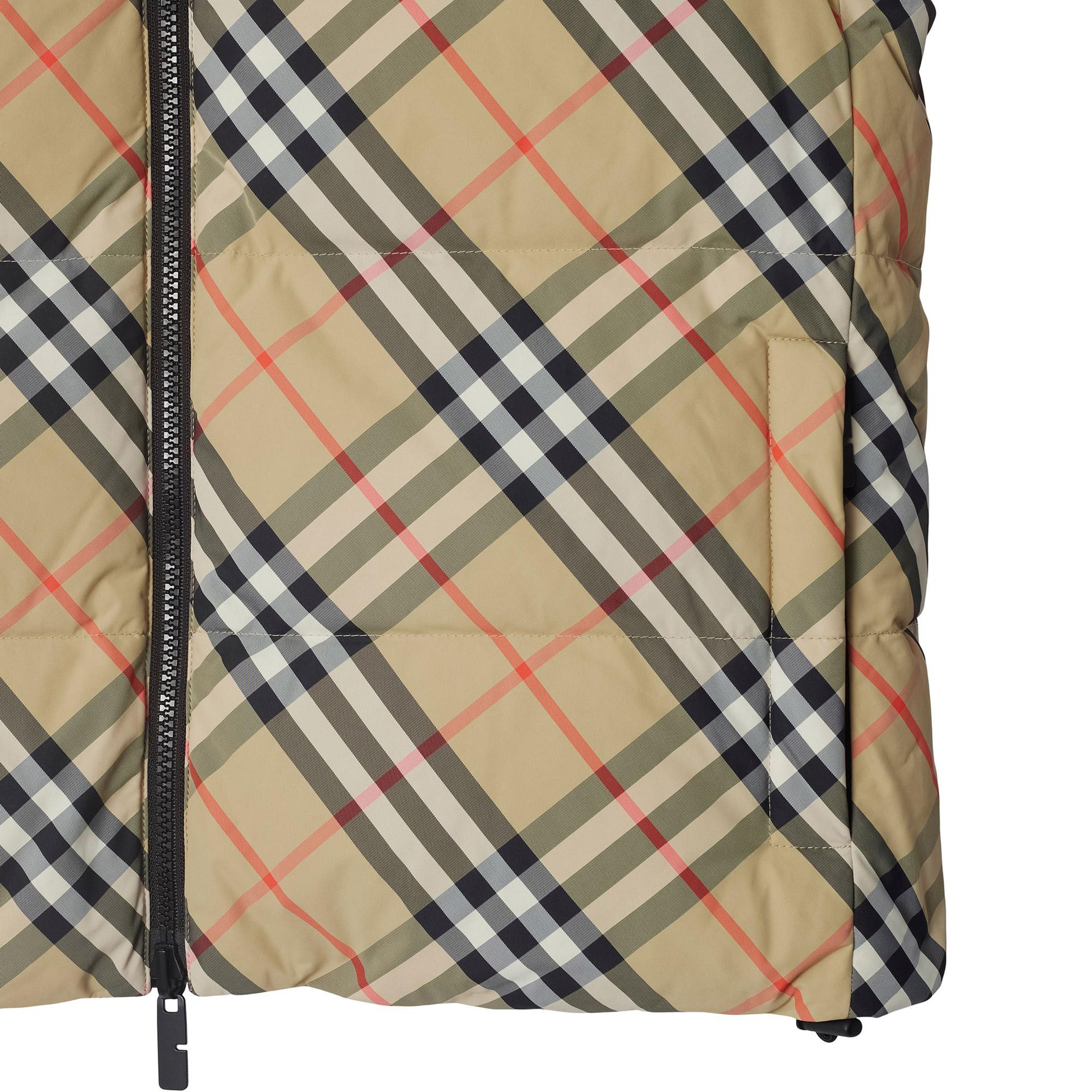 Burberry Reversible Check Harter Puffer Kadın Bej Yelek