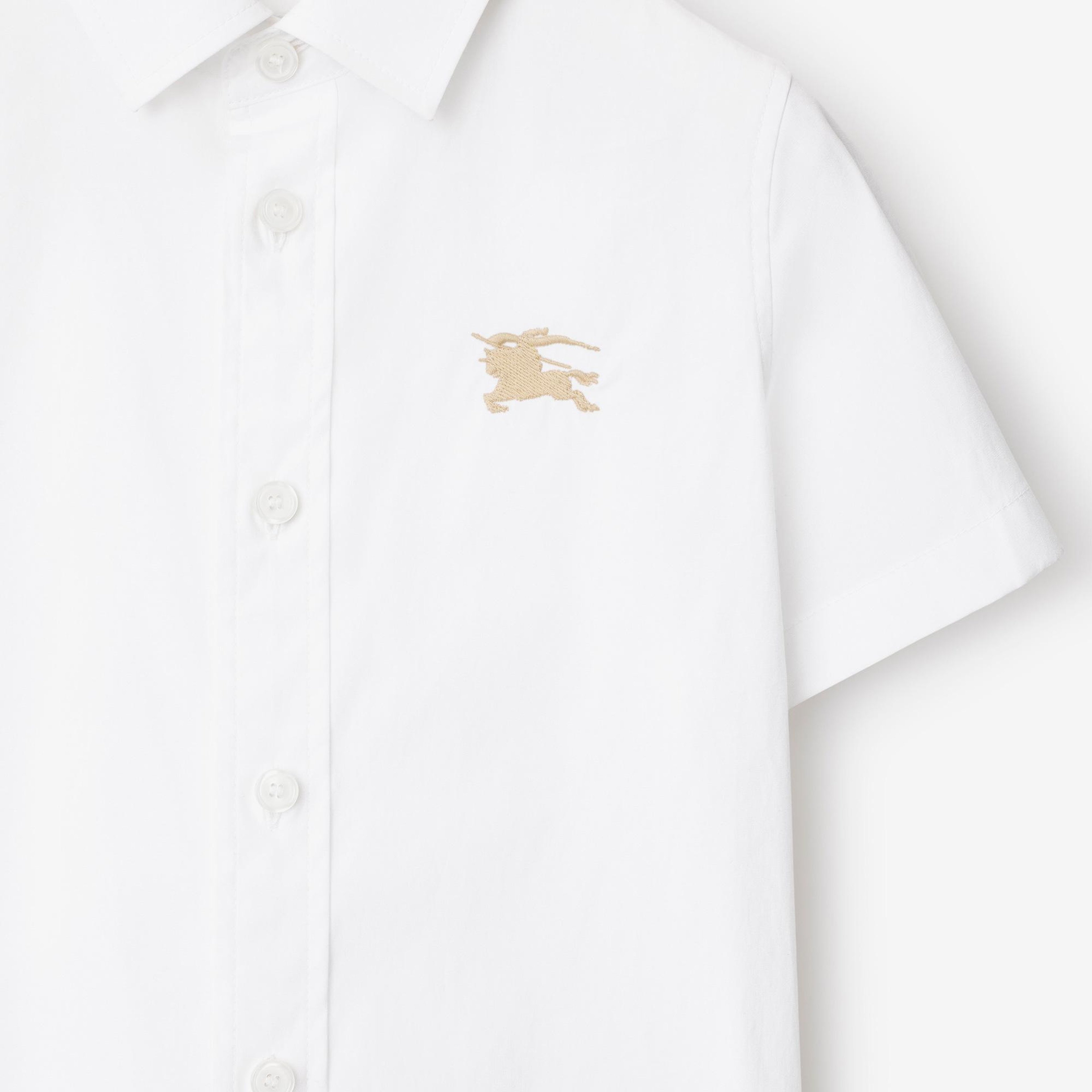 Burberry Owen Stretch Cotton Çocuk Beyaz Gömlek