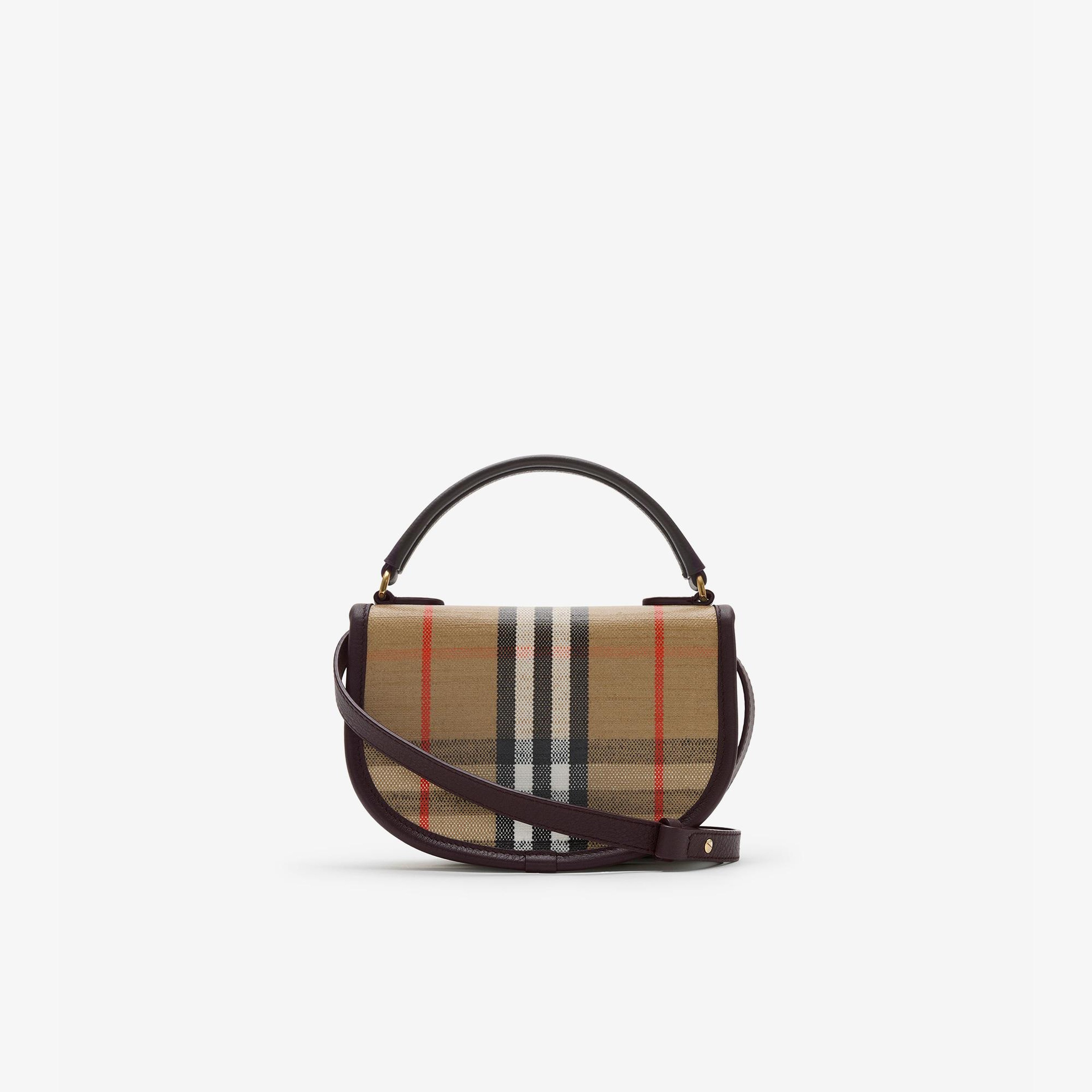 Burberry Mini Highlands Kadın Bej Keten Çanta