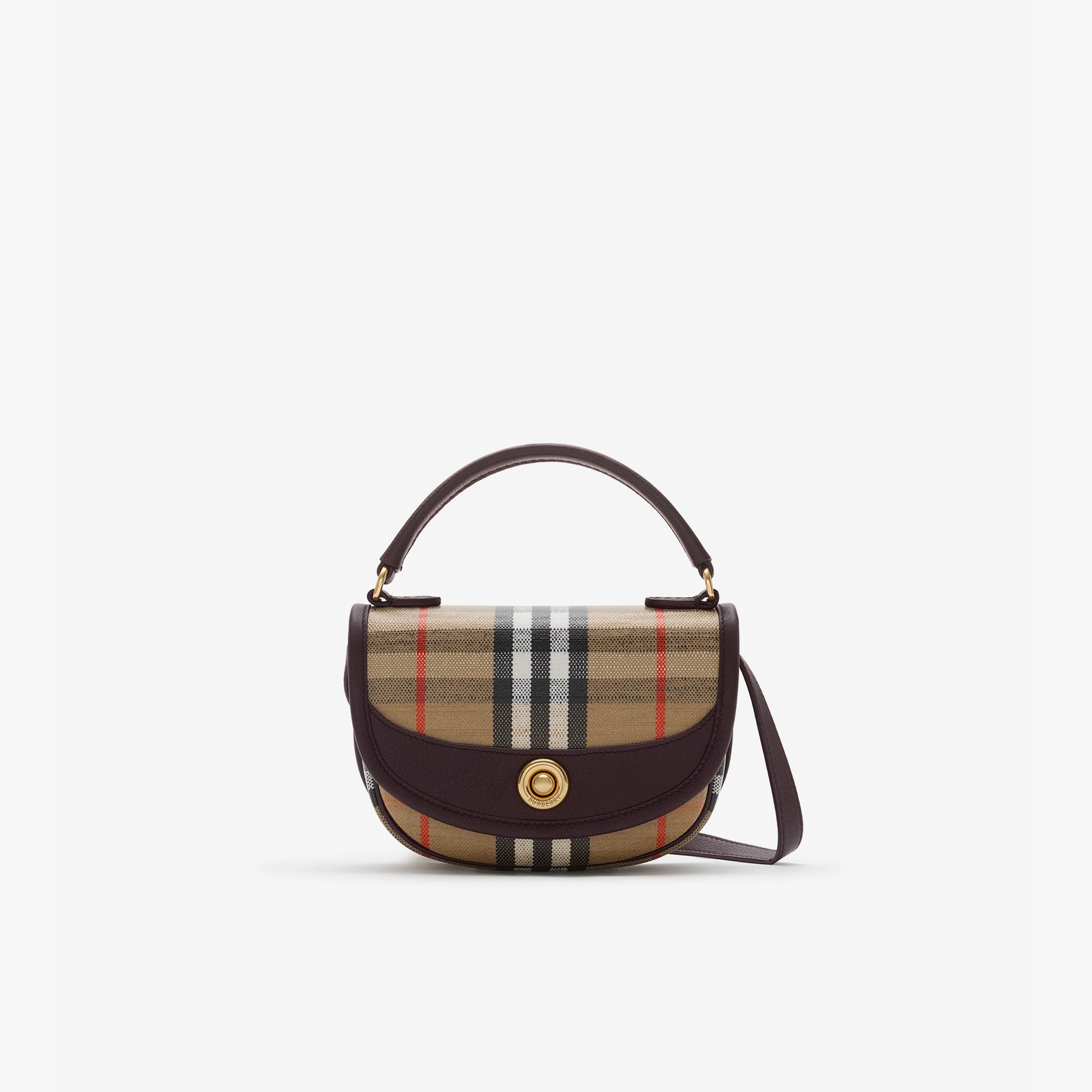Burberry Mini Highlands Kadın Bej Keten Çanta