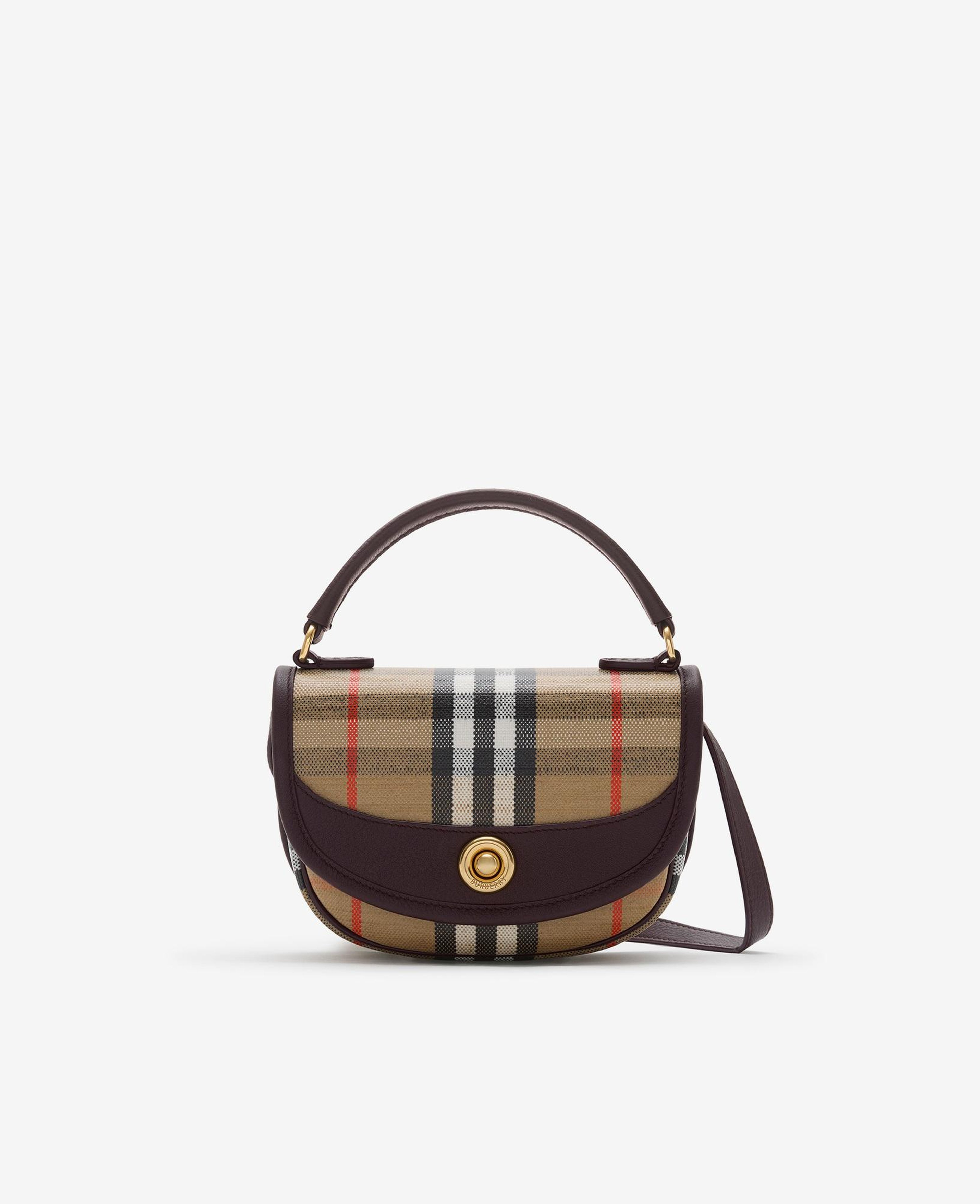 Burberry Mini Highlands Kadın Bej Keten Çanta