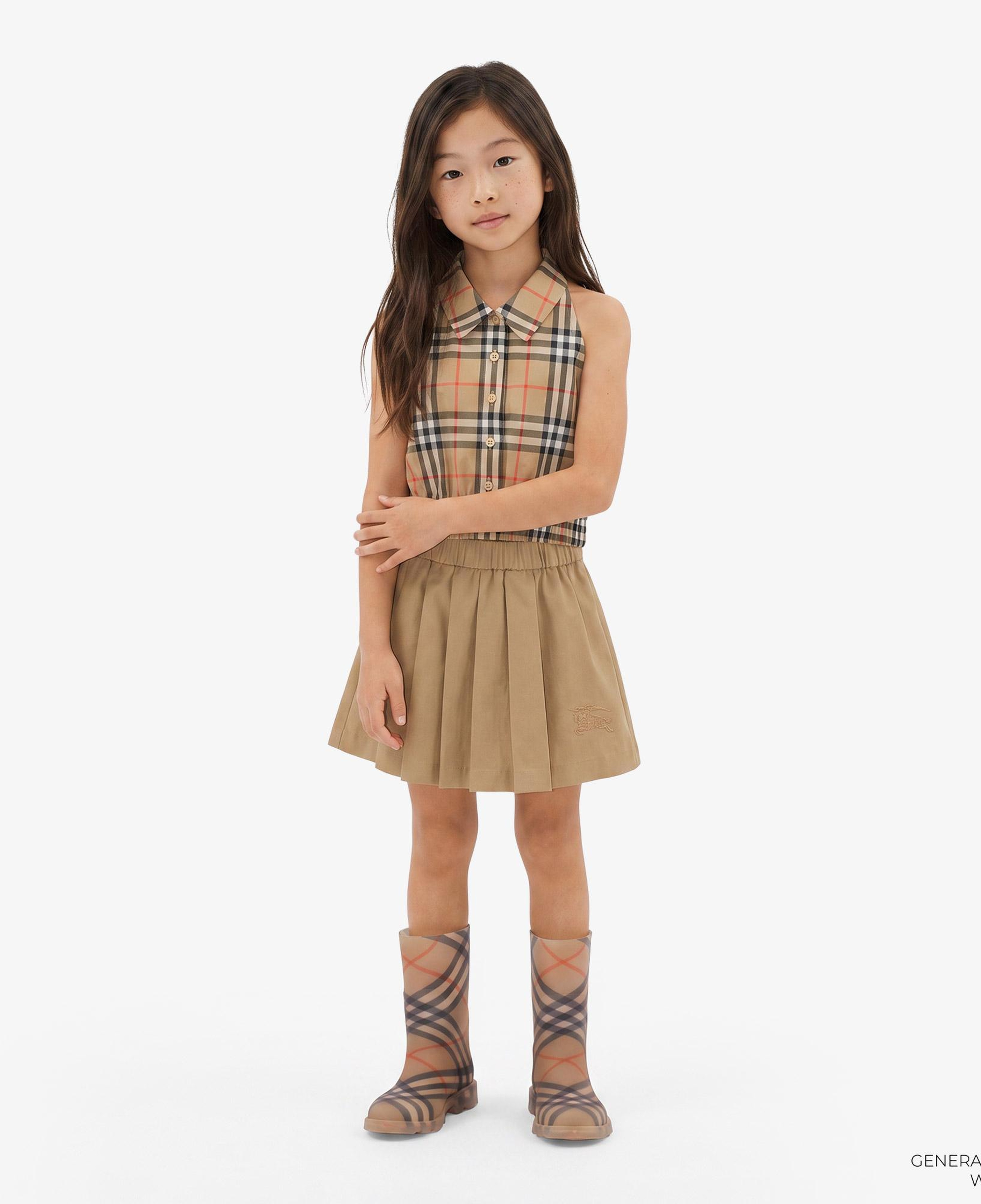 Burberry Ada Pleated Cotton Blend Çocuk Bej Etek