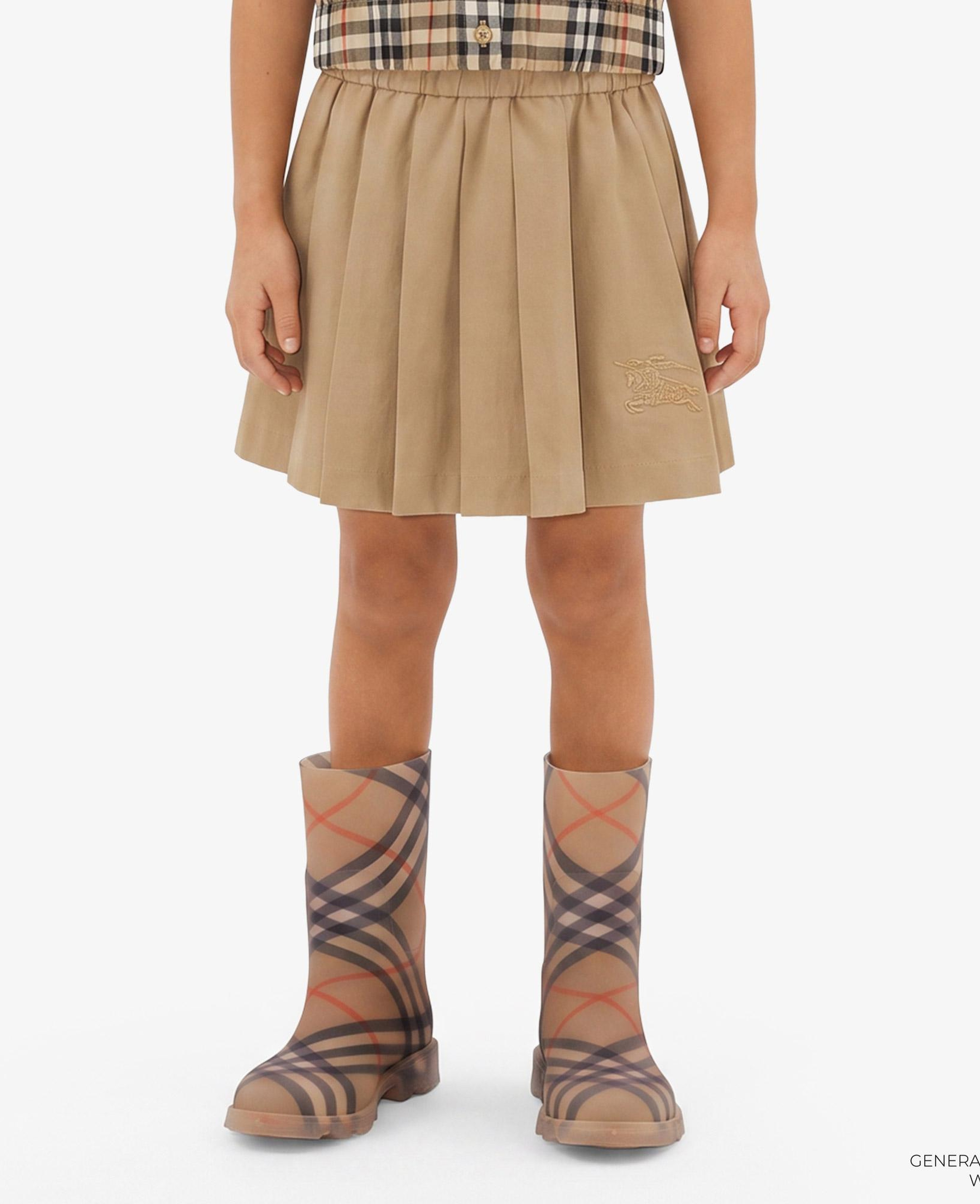 Burberry Ada Pleated Cotton Blend Çocuk Bej Etek