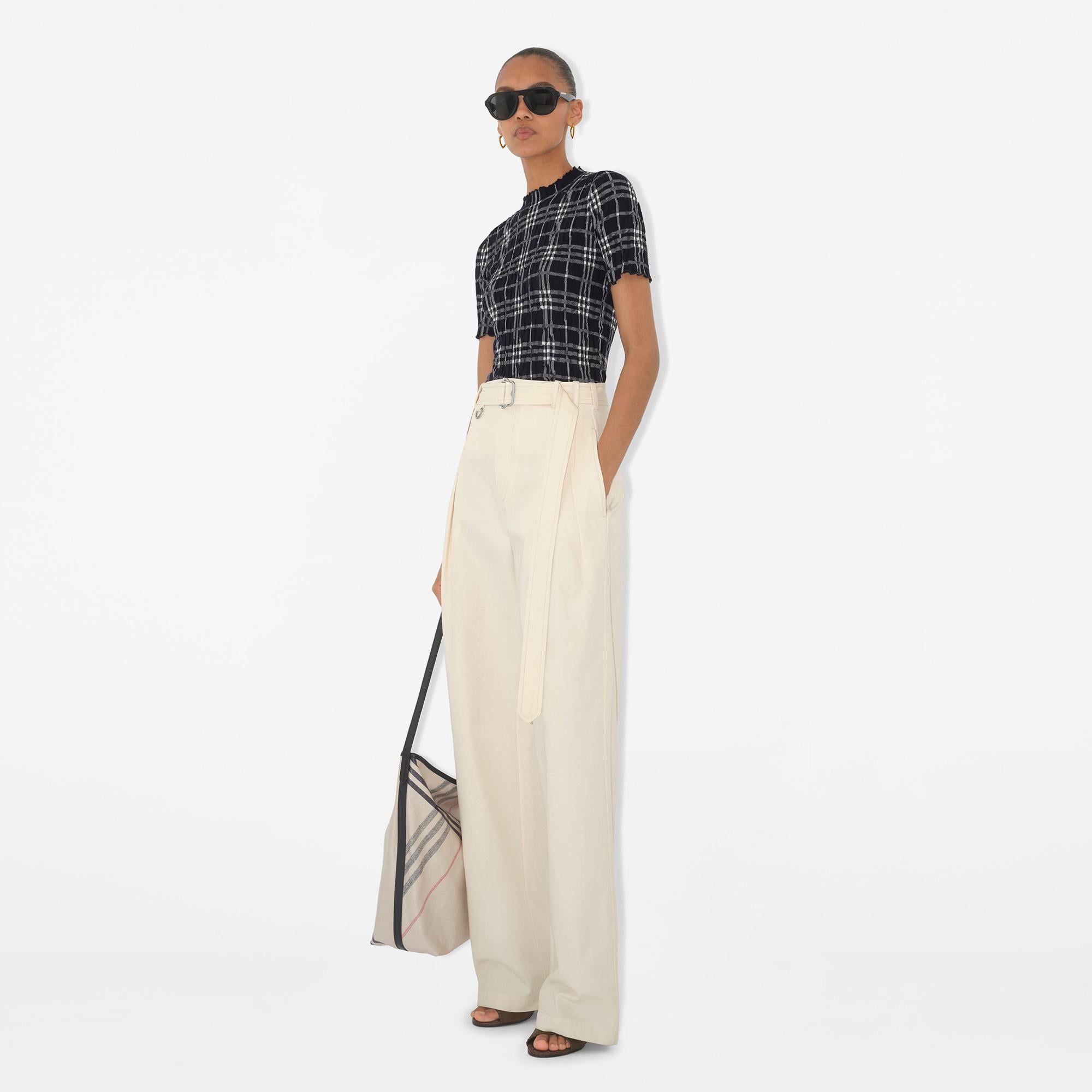 Burberry Kadın Krem Pantolon