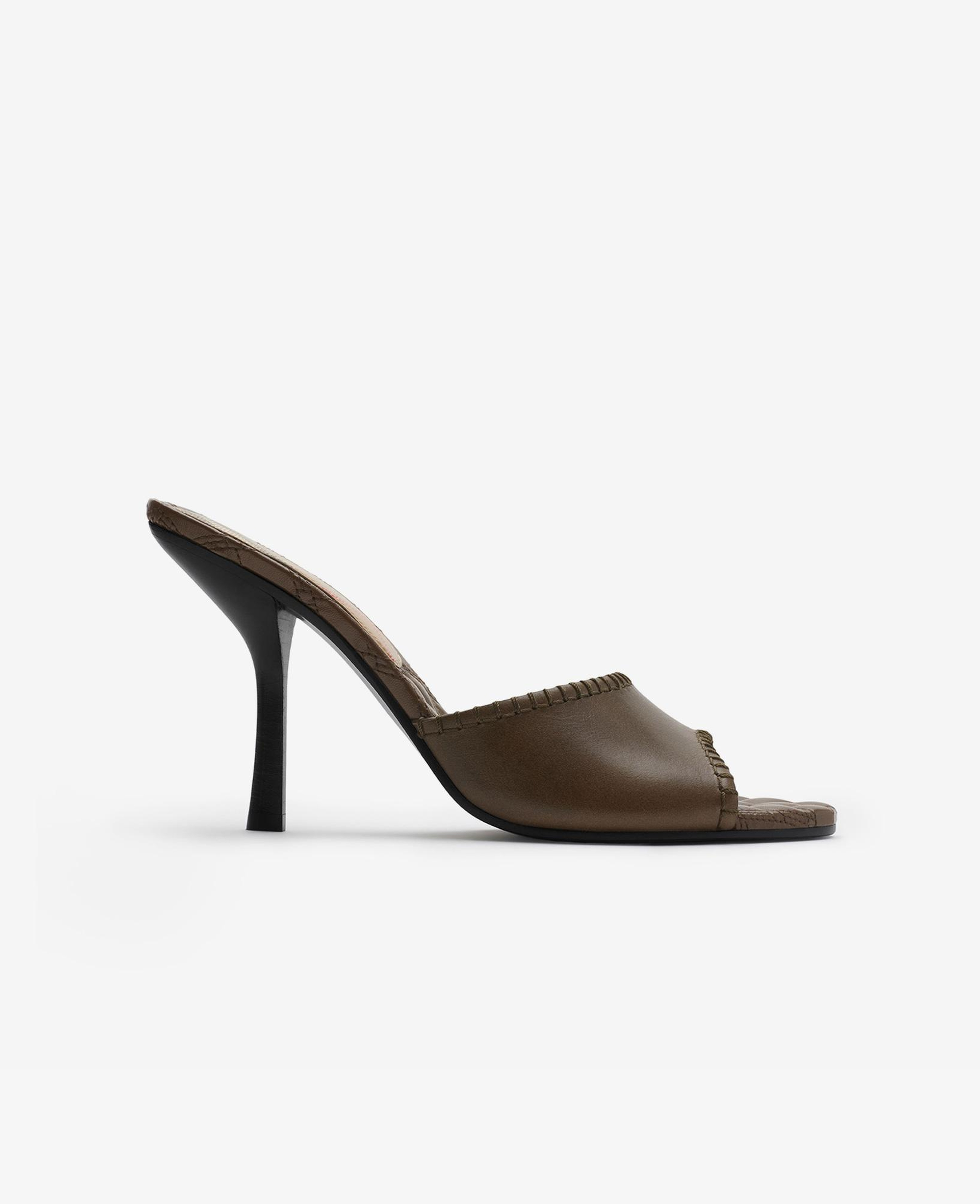 Burberry Leather Cabana Mules Kadın Kahverengi Topuklu Ayakkabı