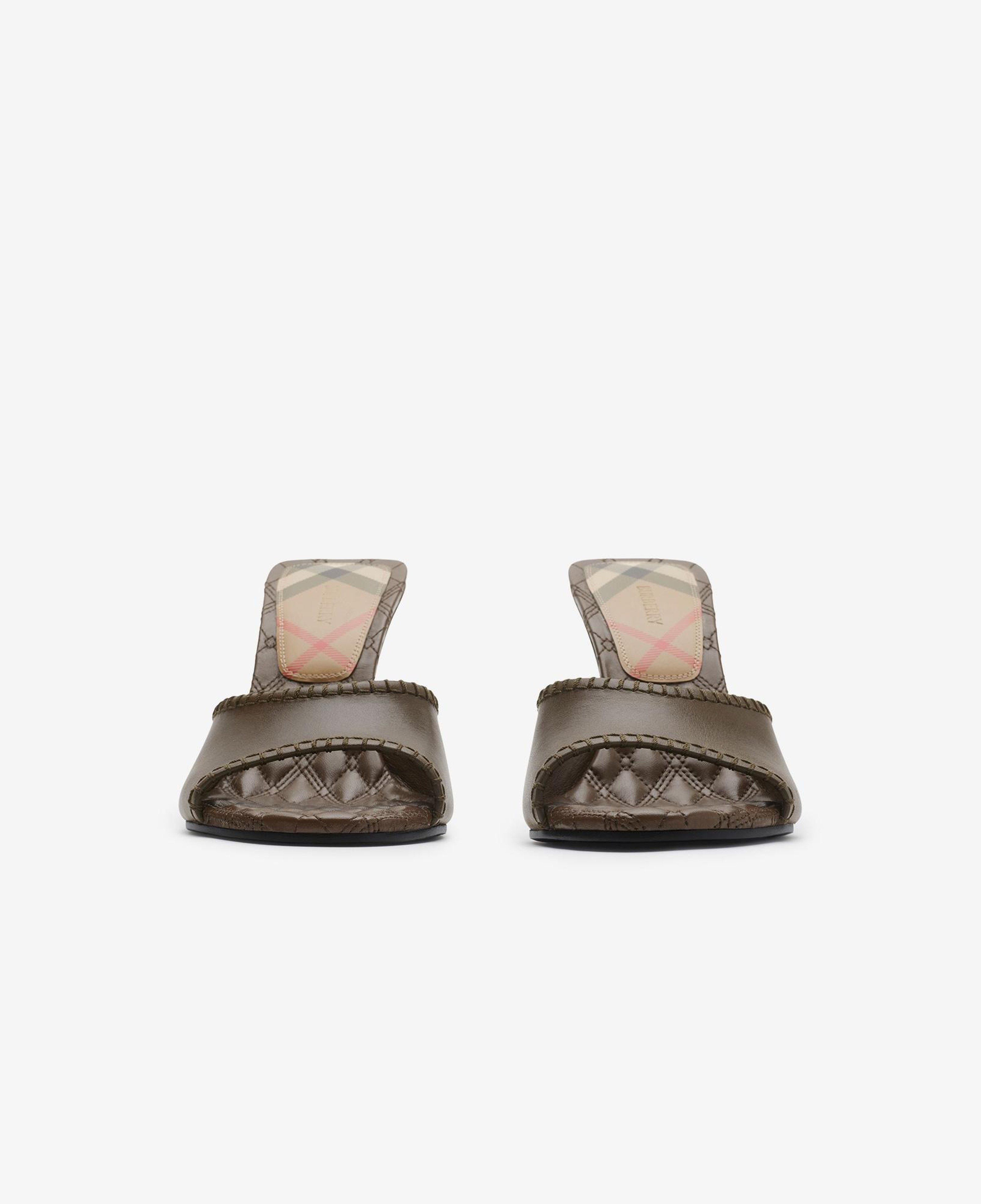 Burberry Leather Cabana Mules Kadın Kahverengi Topuklu Ayakkabı