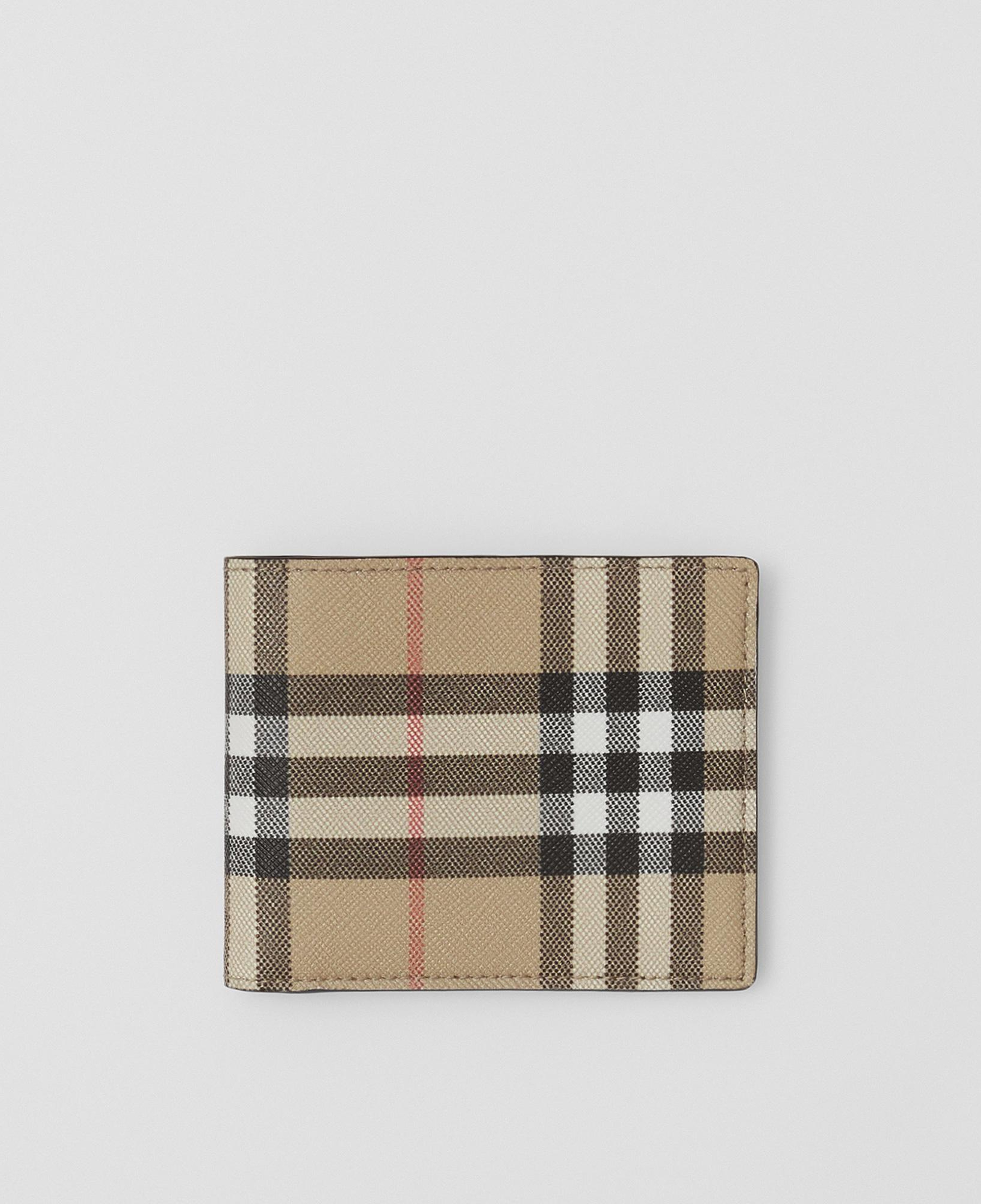 Burberry Hipfold Vintage And Leather Slim Bifold Erkek Bej Cüzdan