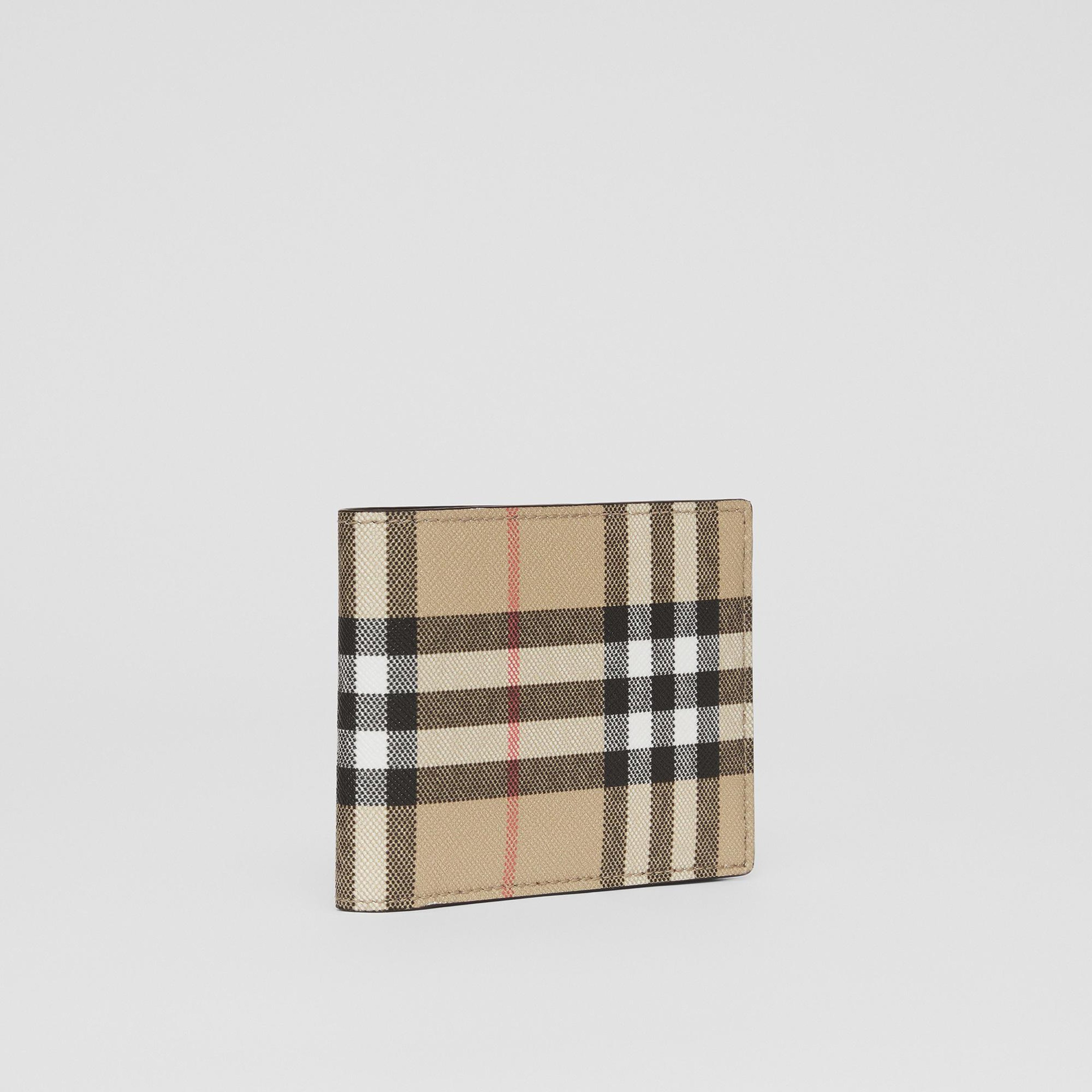 Burberry Hipfold Vintage And Leather Slim Bifold Erkek Bej Cüzdan