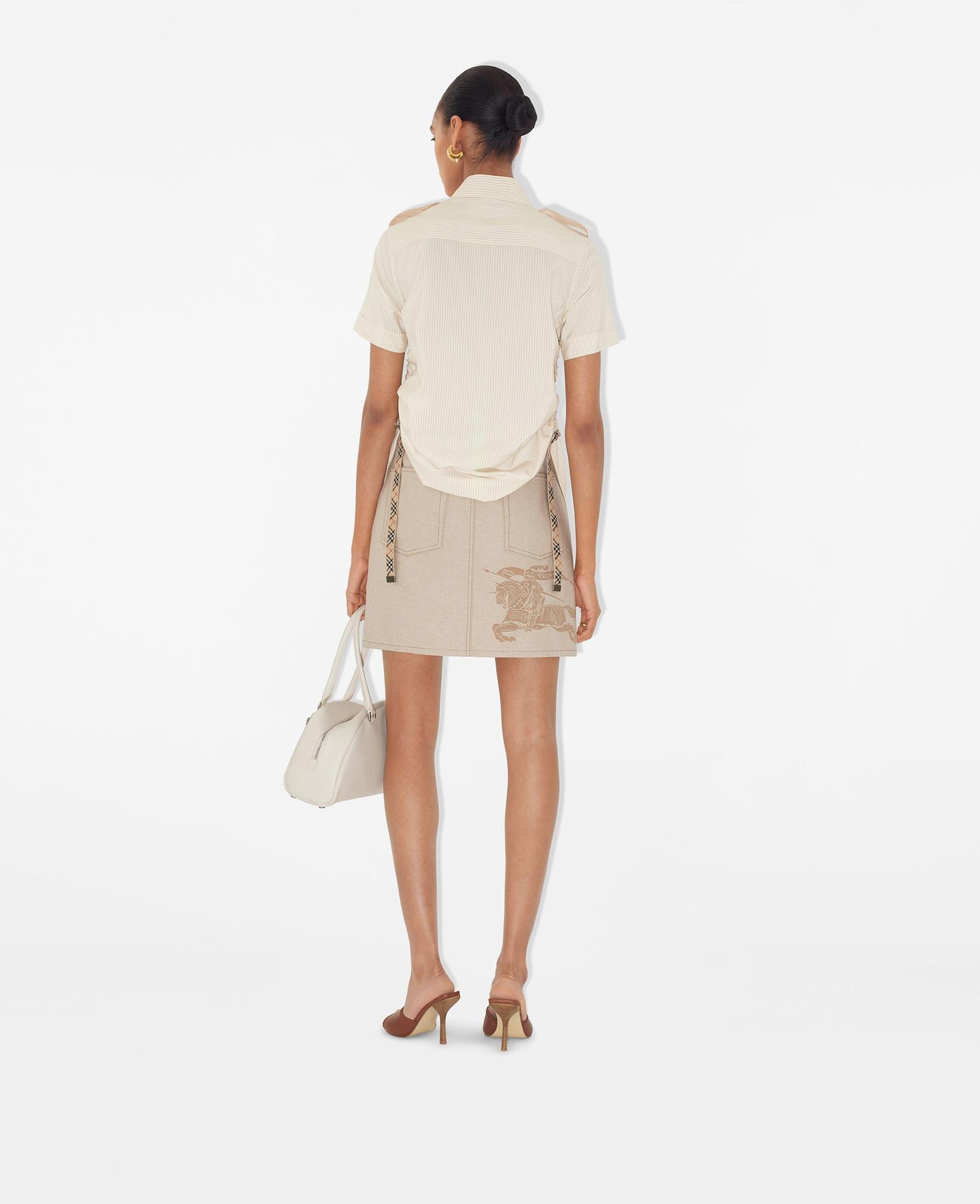 Burberry Striped Silk Kadın Krem Gömlek