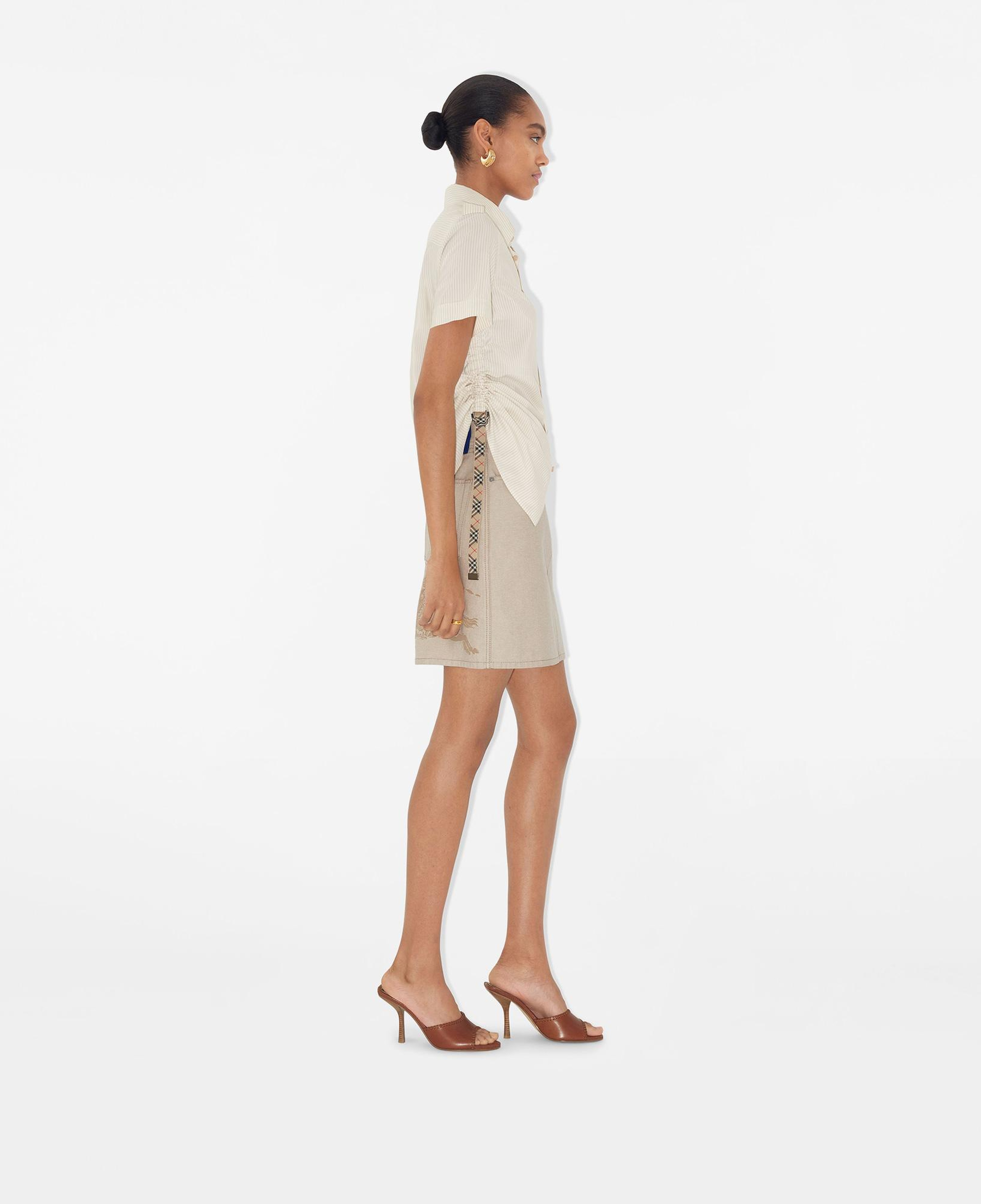 Burberry Striped Silk Kadın Krem Gömlek