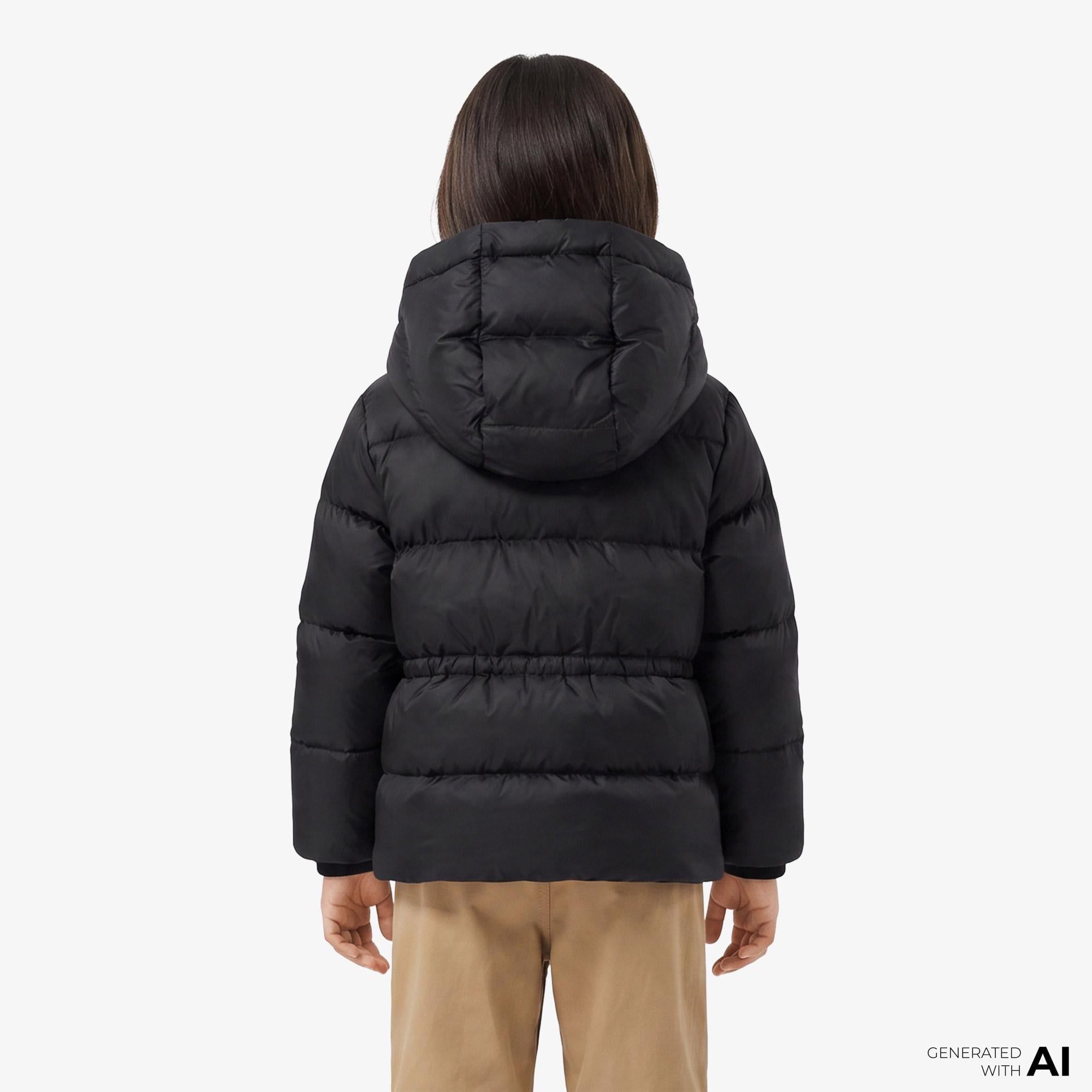 Burberry Agnes Nylon Puffer Çocuk Siyah Mont