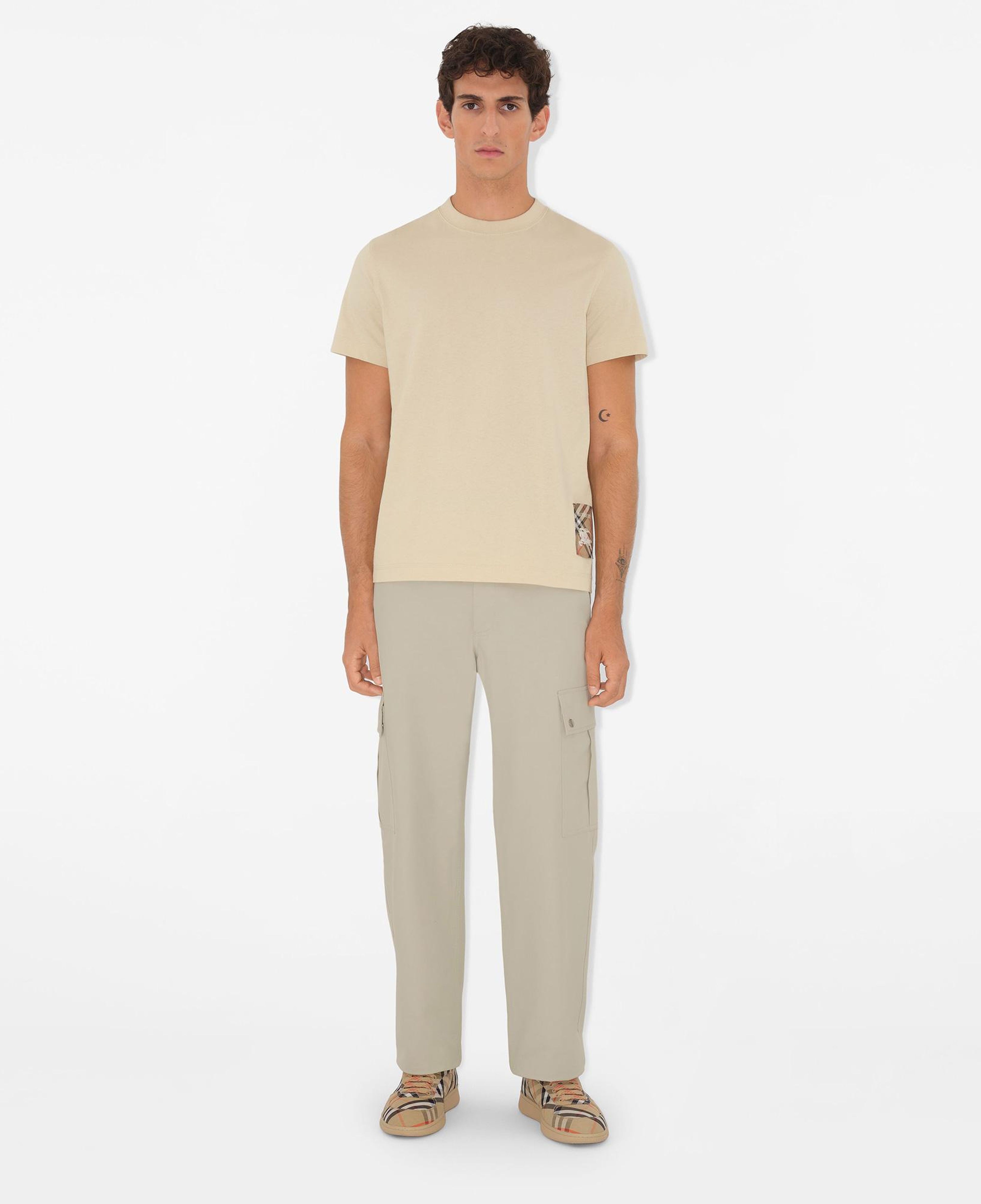 Burberry For Label Cotton Erkek Krem T-Shirt