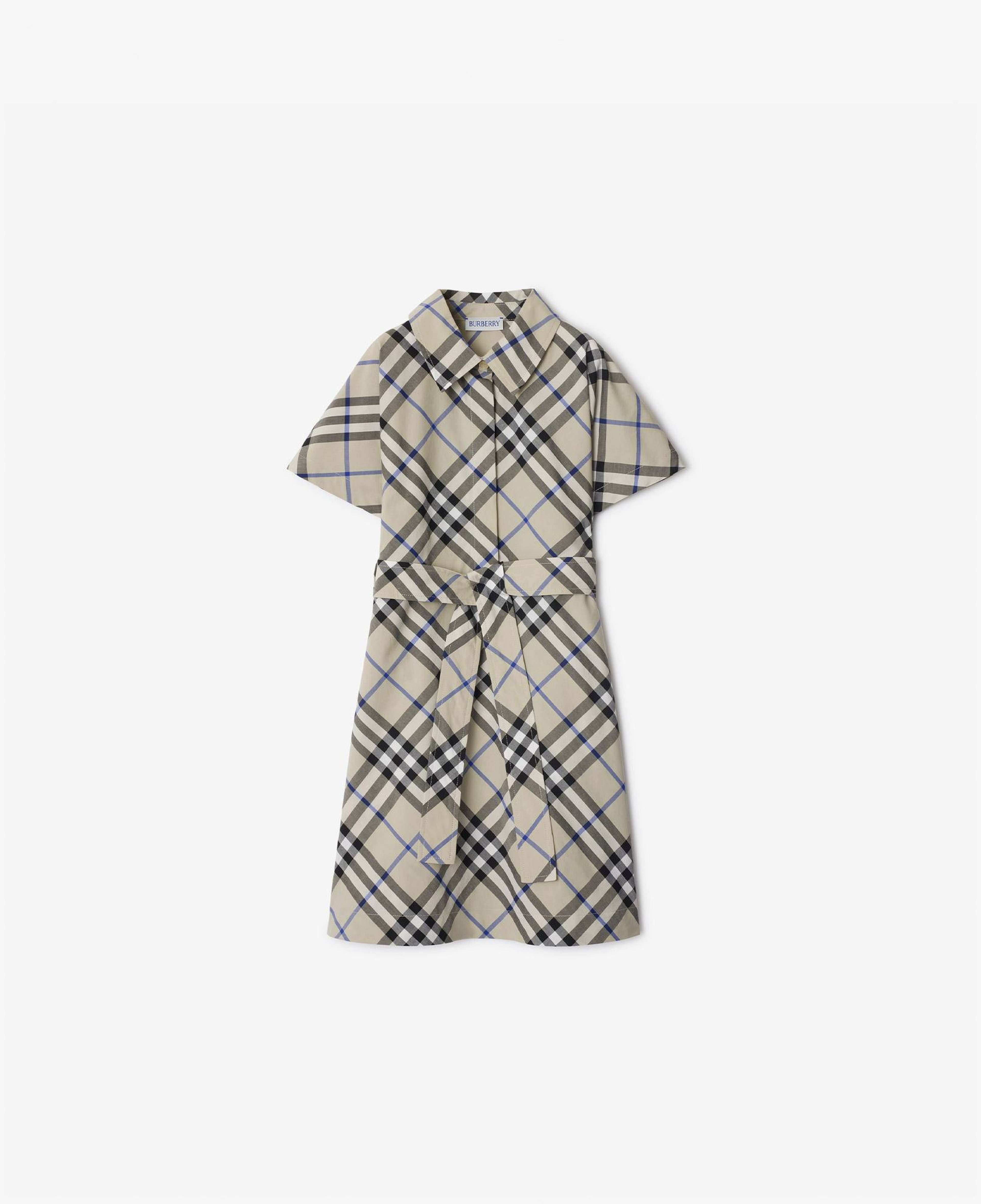 Burberry Check Pamuklu Çocuk Bej Elbise