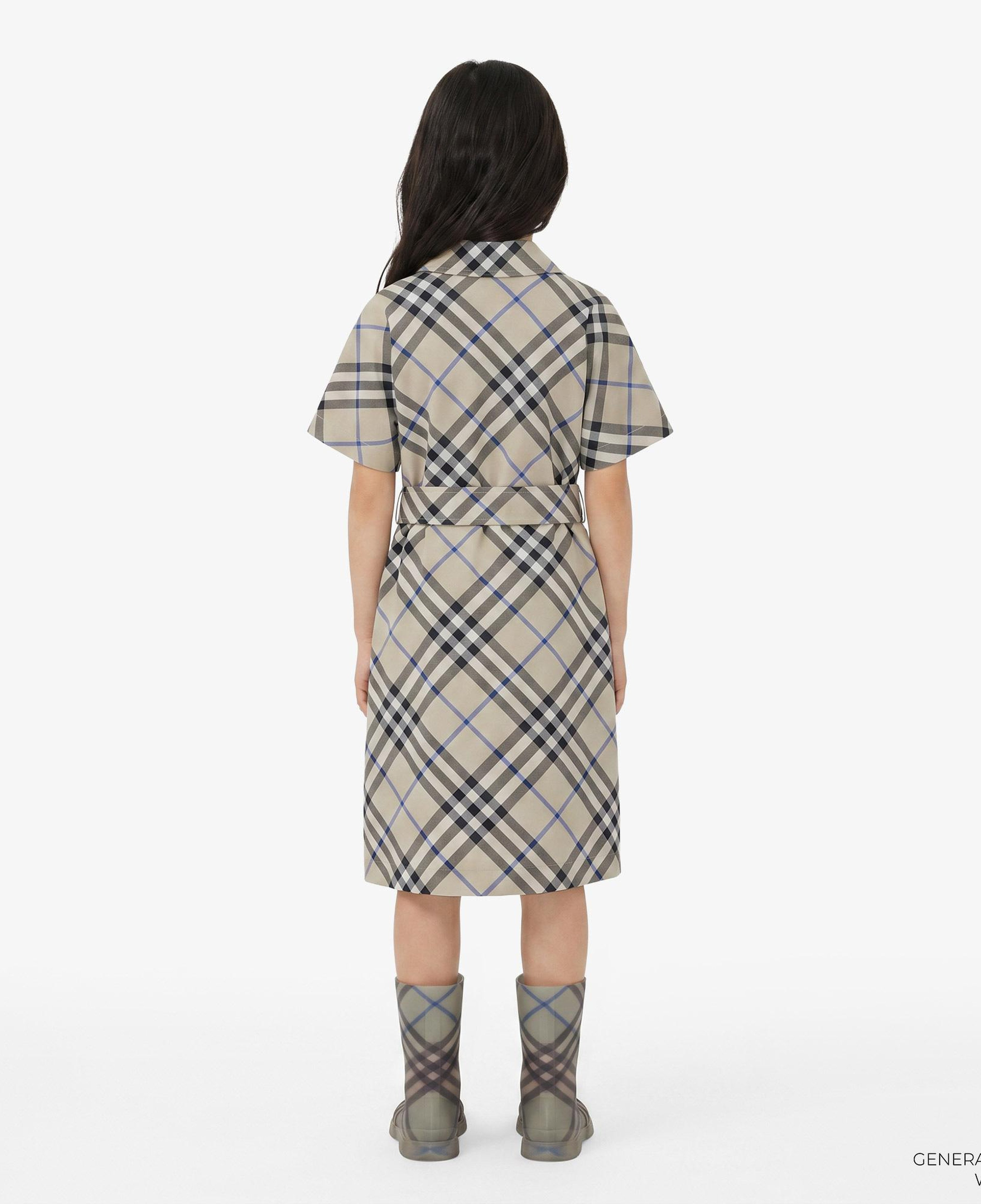 Burberry Check Pamuklu Çocuk Bej Elbise