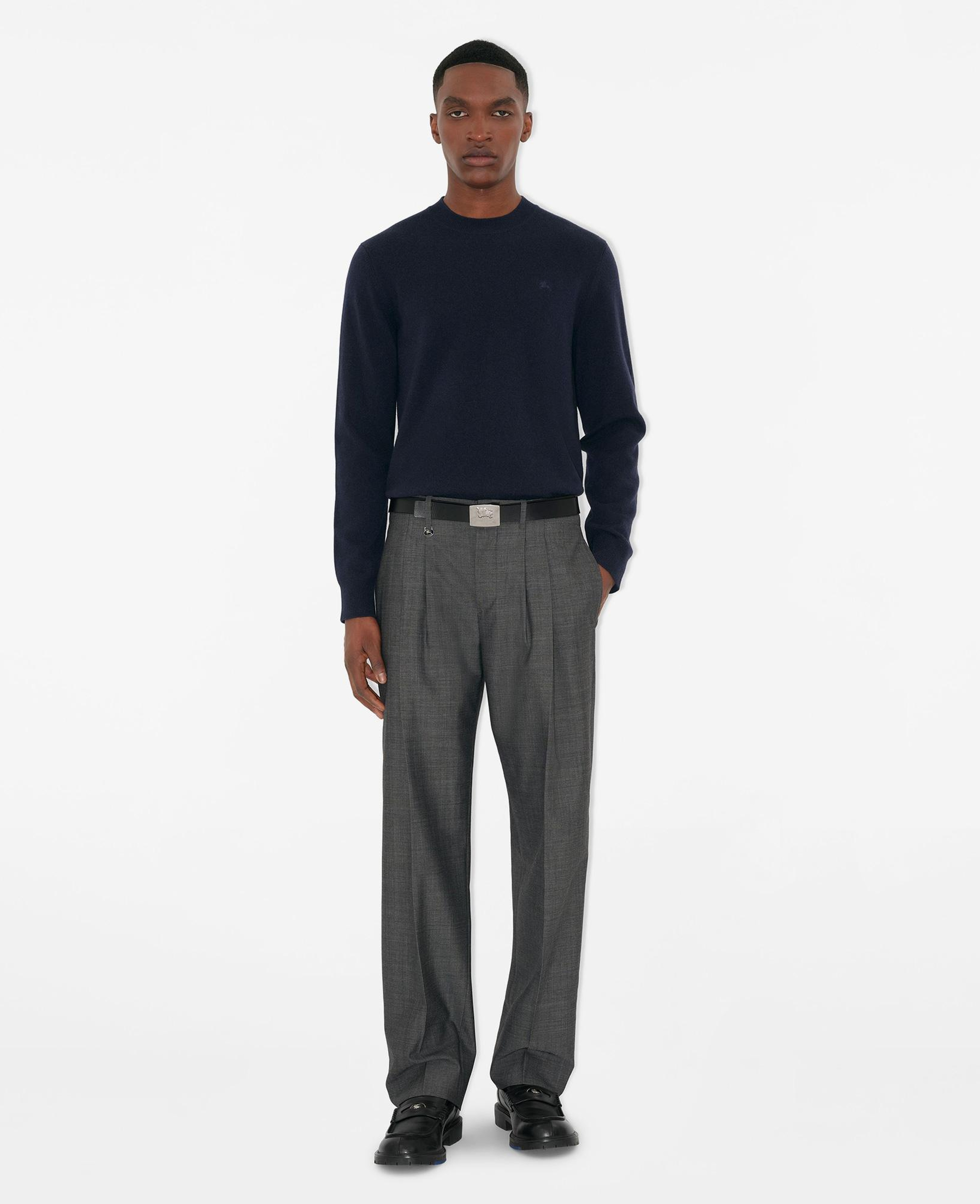 Burberry Cashmere Blend Erkek Lacivert Triko