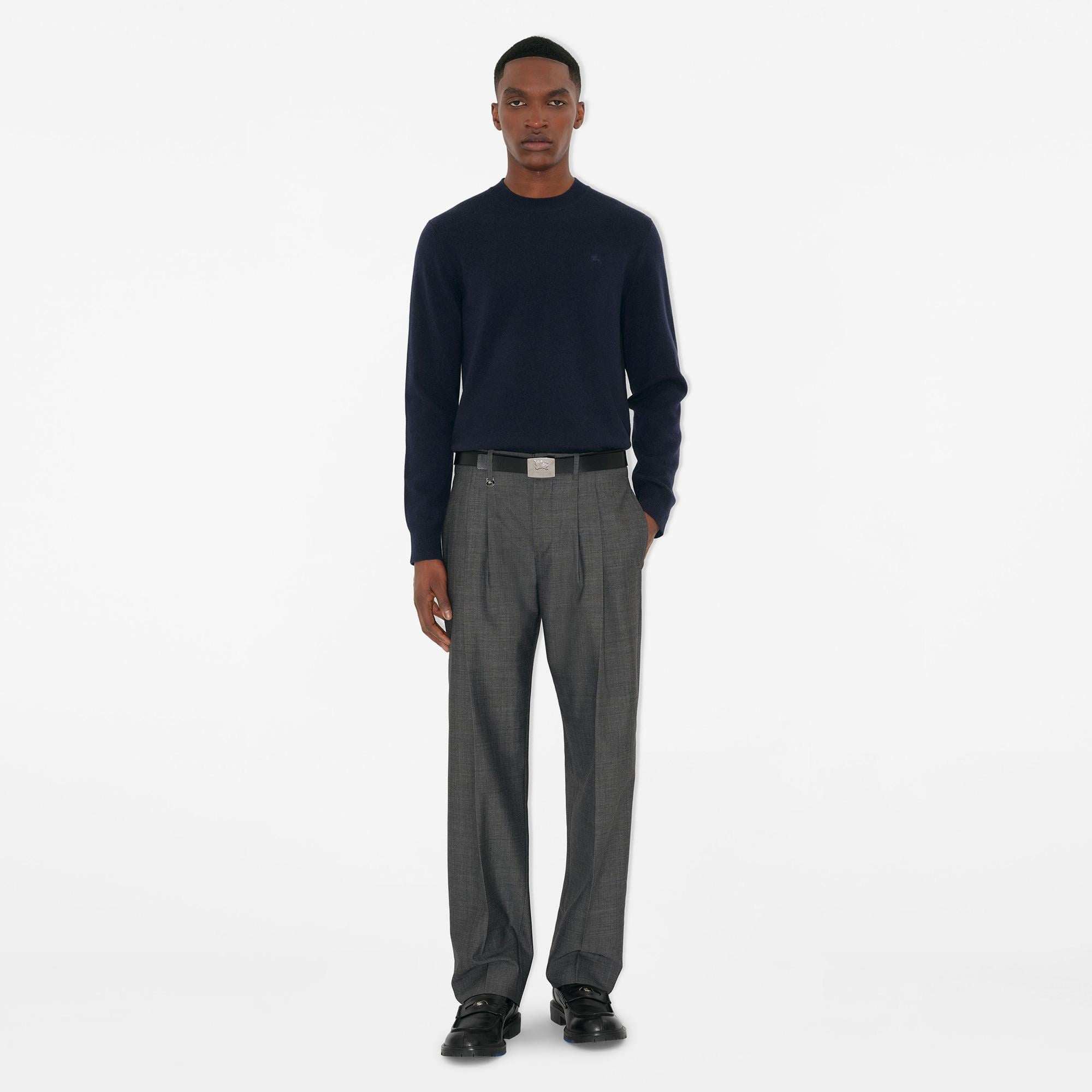 Burberry Cashmere Blend Erkek Lacivert Triko