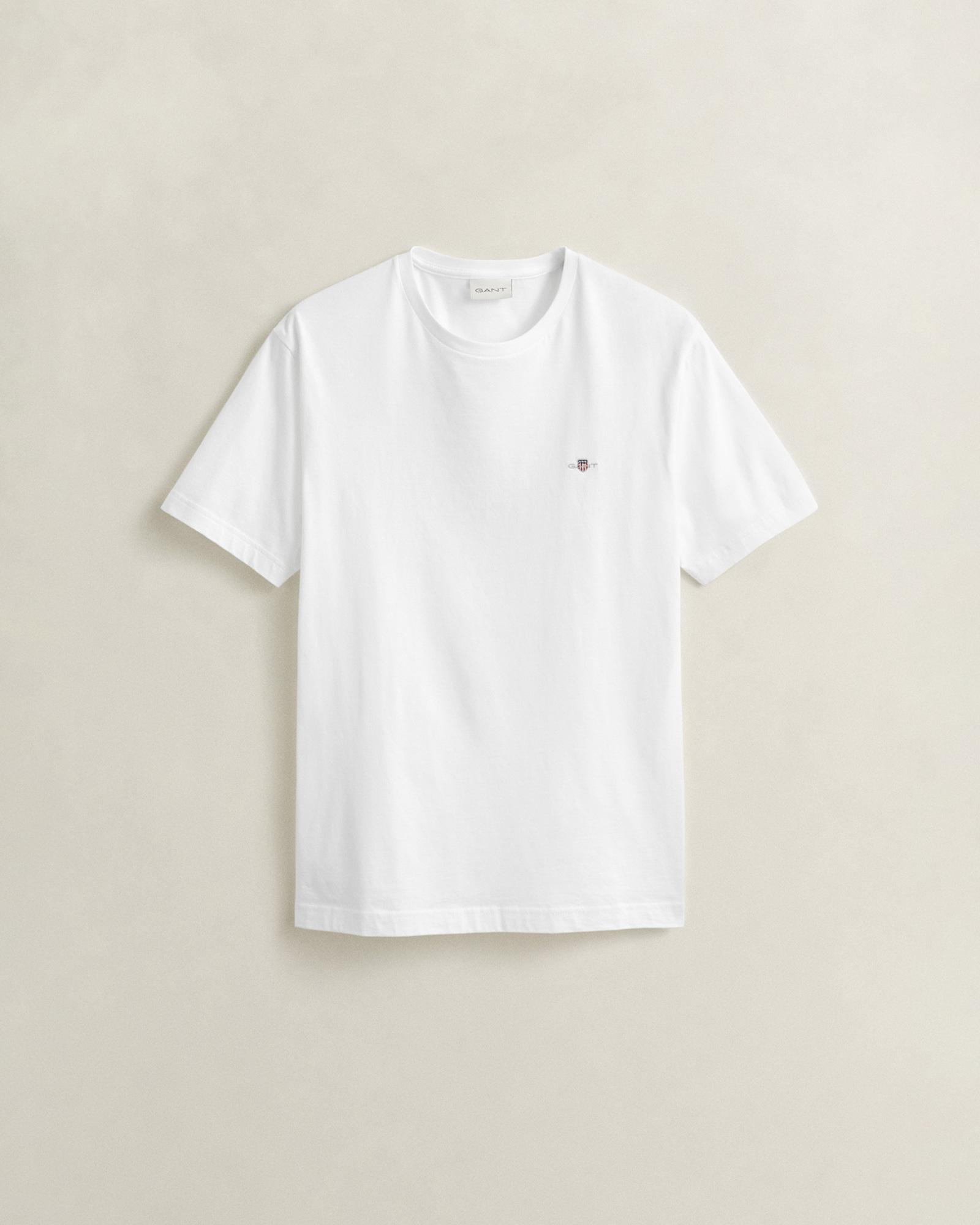 GANT Erkek Beyaz Regular Fit T-Shirt