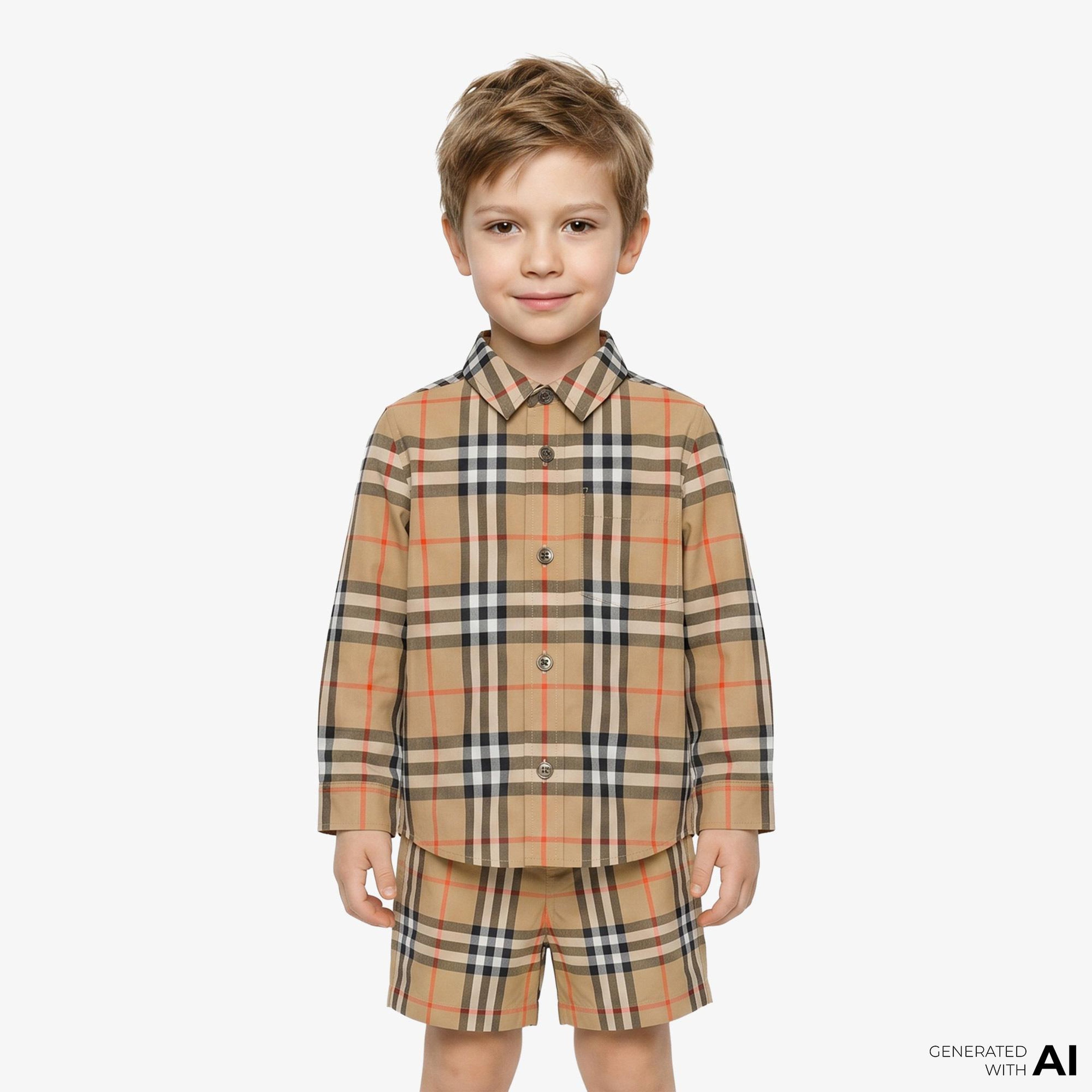 Burberry Owen Check Çocuk Bej Gömlek