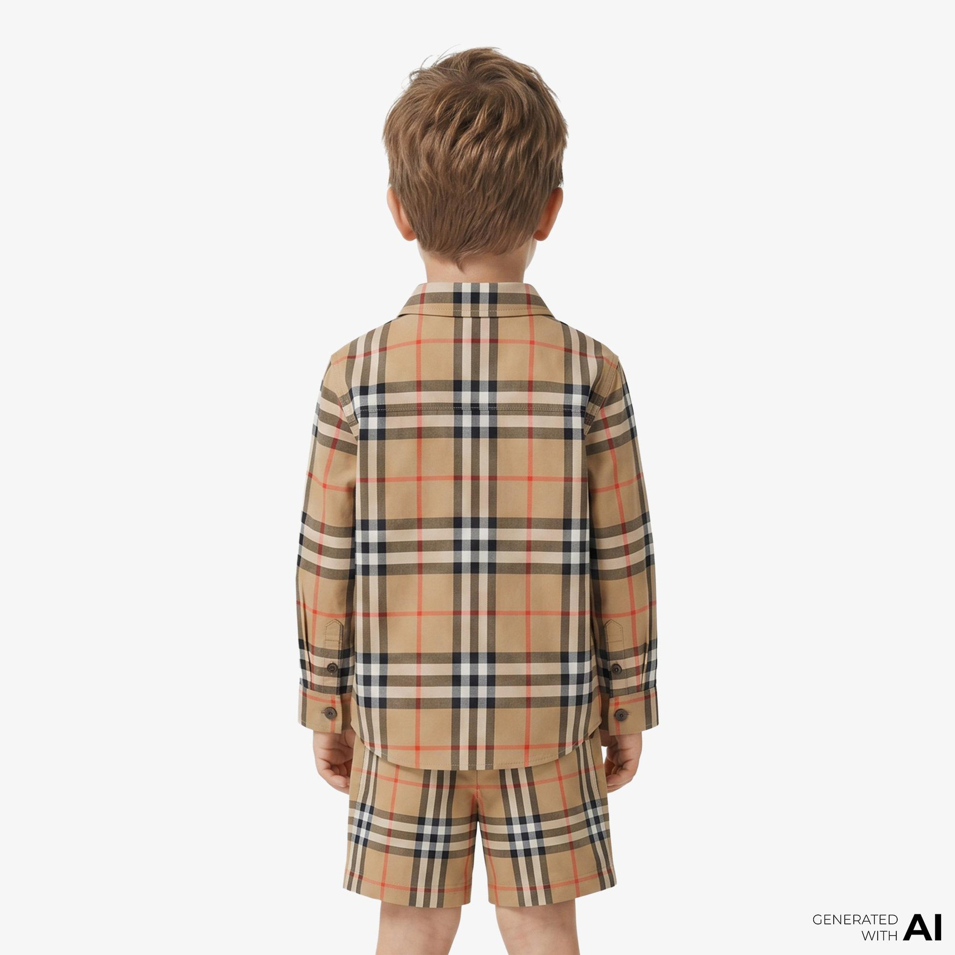 Burberry Owen Check Çocuk Bej Gömlek