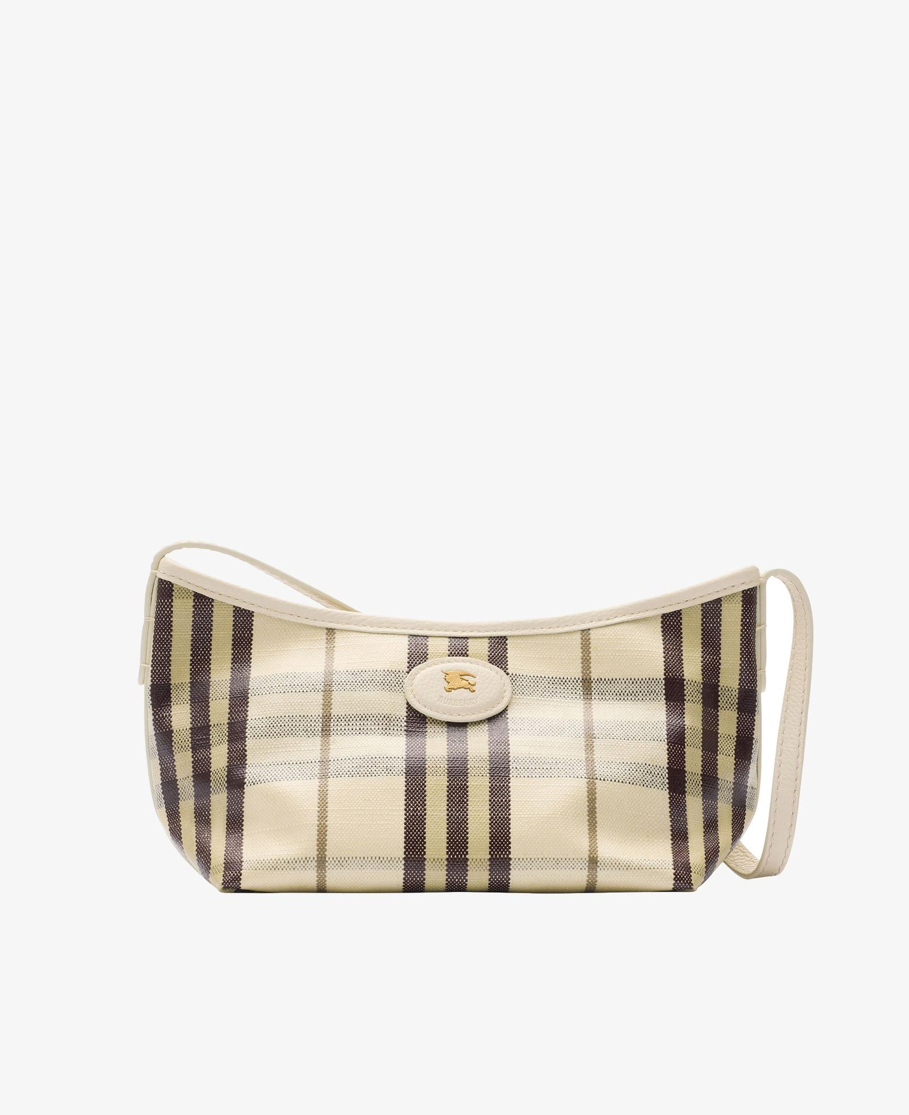 Burberry Highlands Baguette Kadın Bej Keten Omuz Çantası