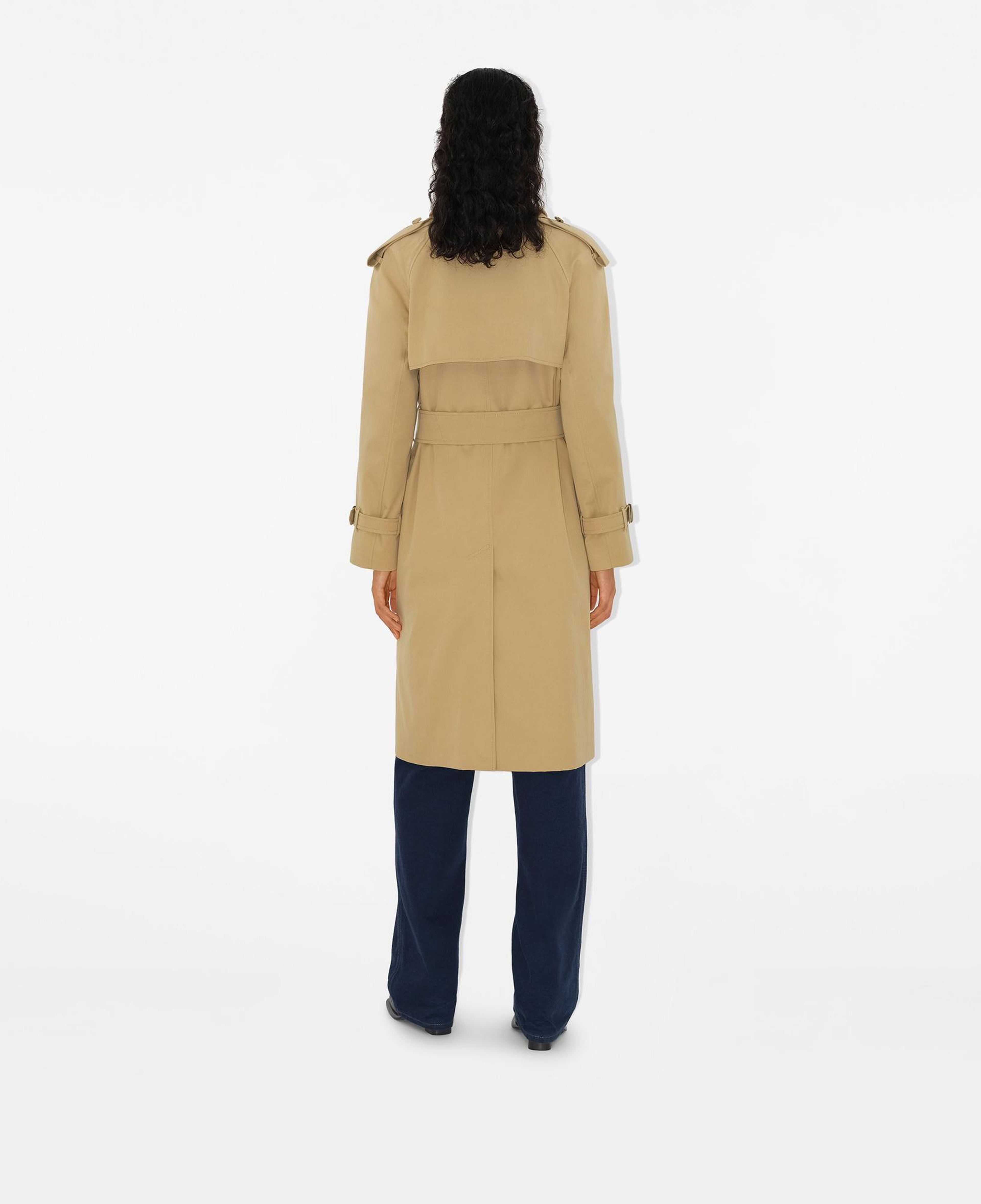 Burberry Long Detachable Yaka Detaylı Gabardine Kadın Bej Trençkot
