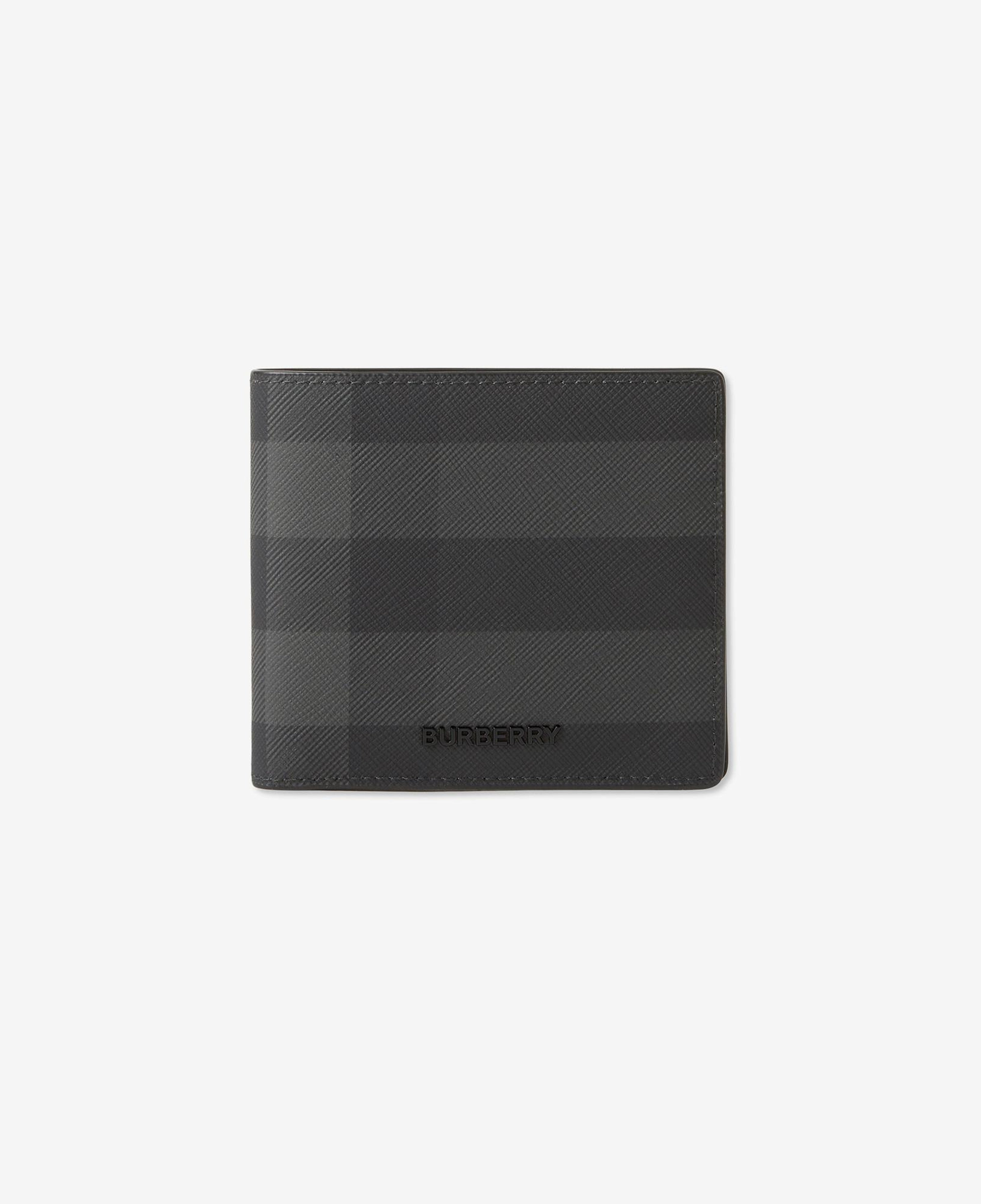 Burberry Check Bifold Coin Erkek Gri Cüzdan