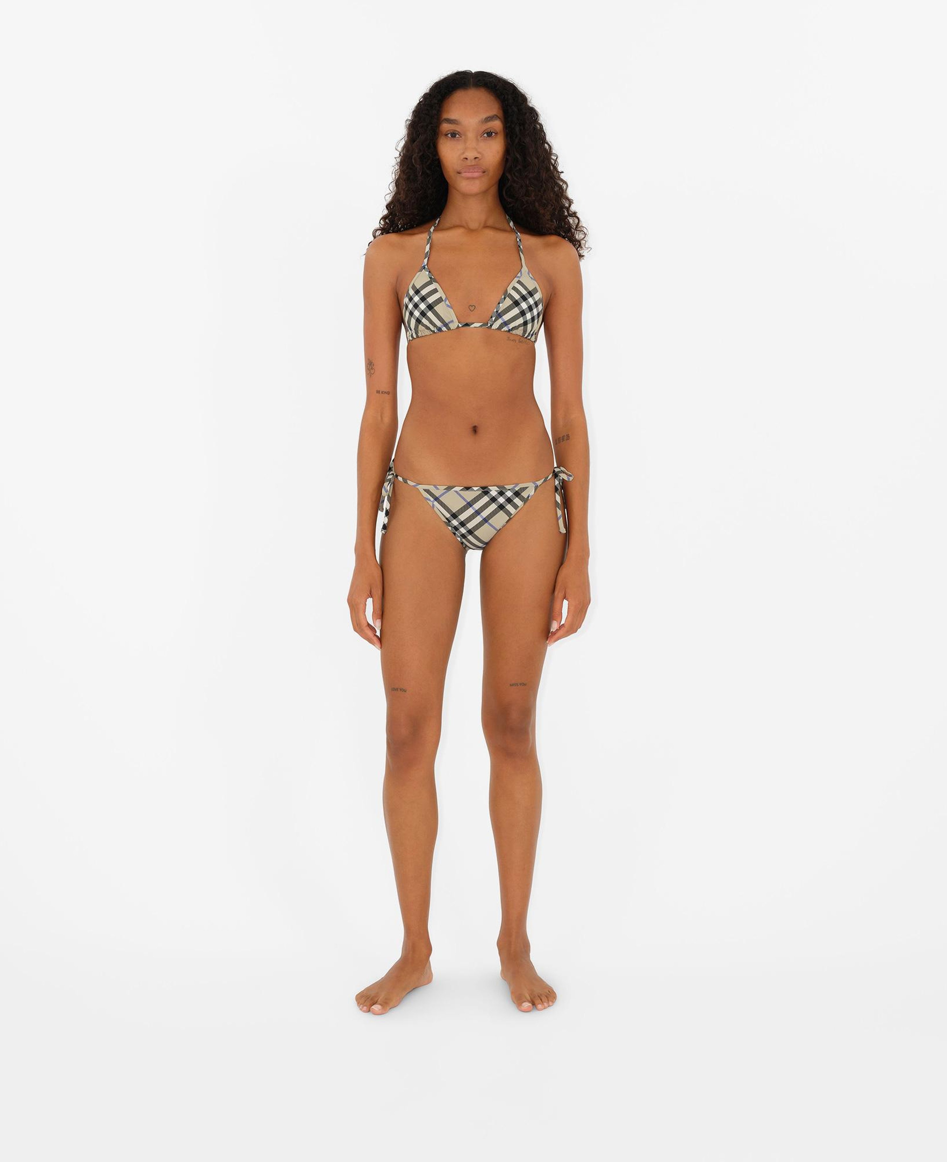 Burberry Check Kadın Krem Rengi Bikini Üstü
