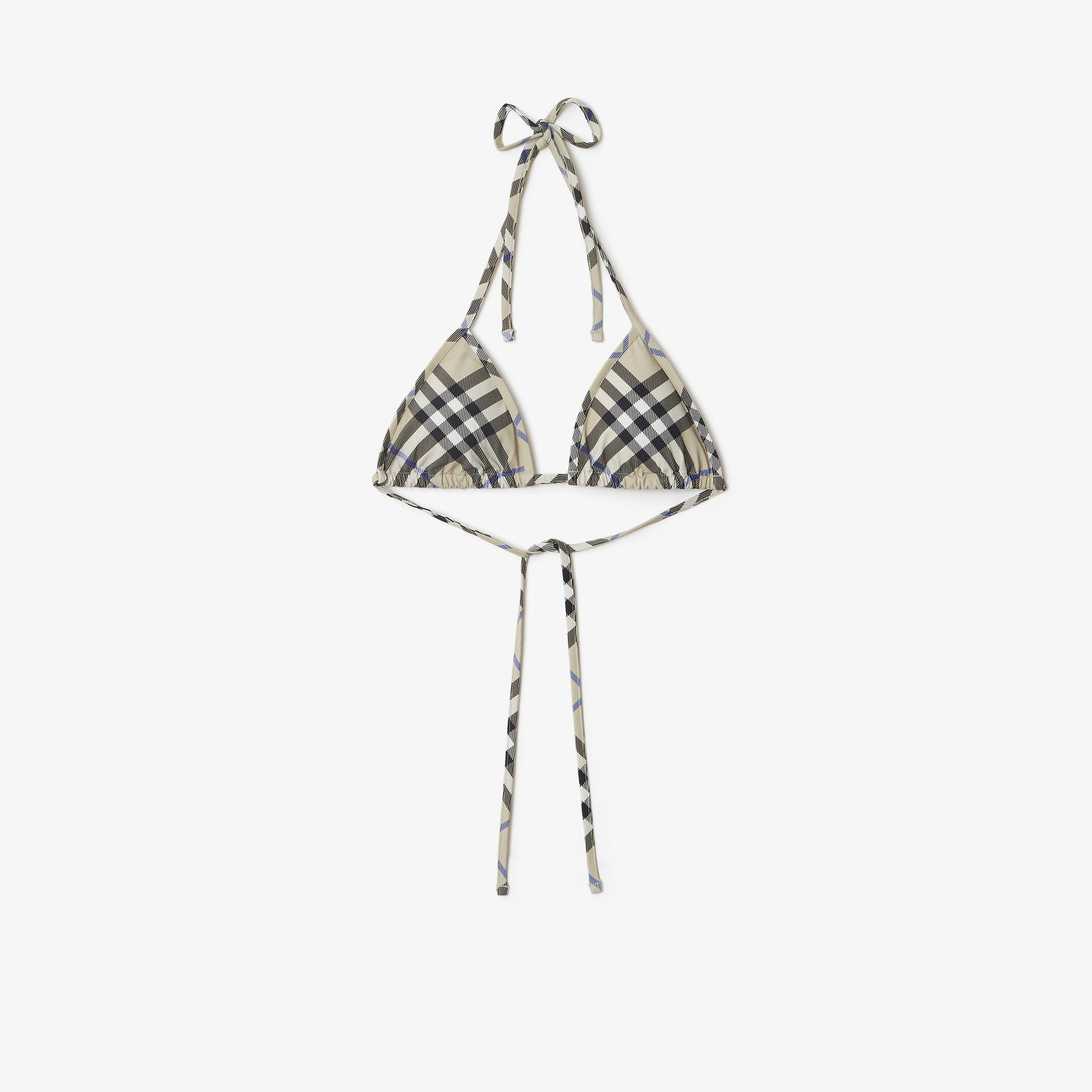 Burberry Check Kadın Krem Rengi Bikini Üstü