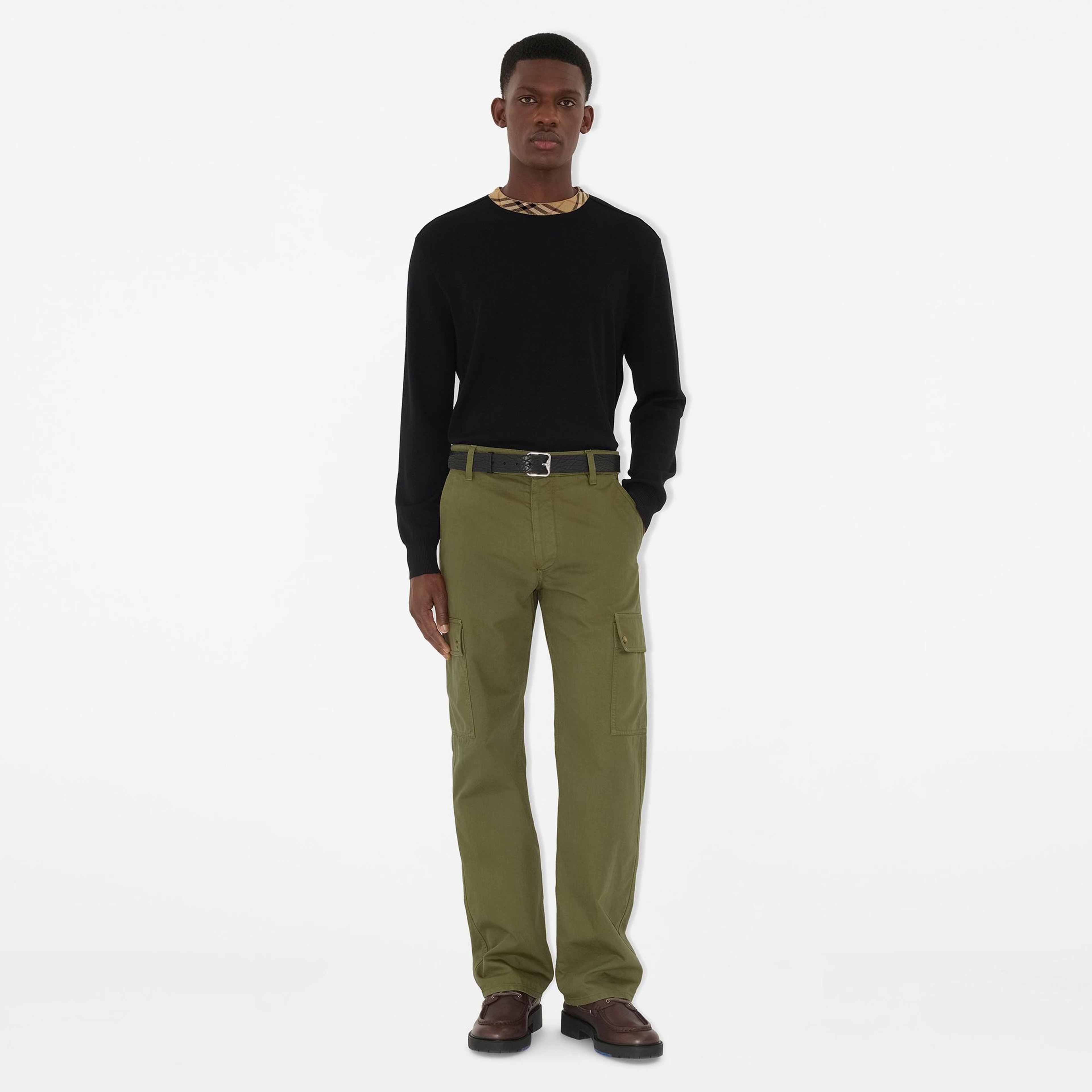 Burberry Gabardine Cargo Erkek Haki Pantolon