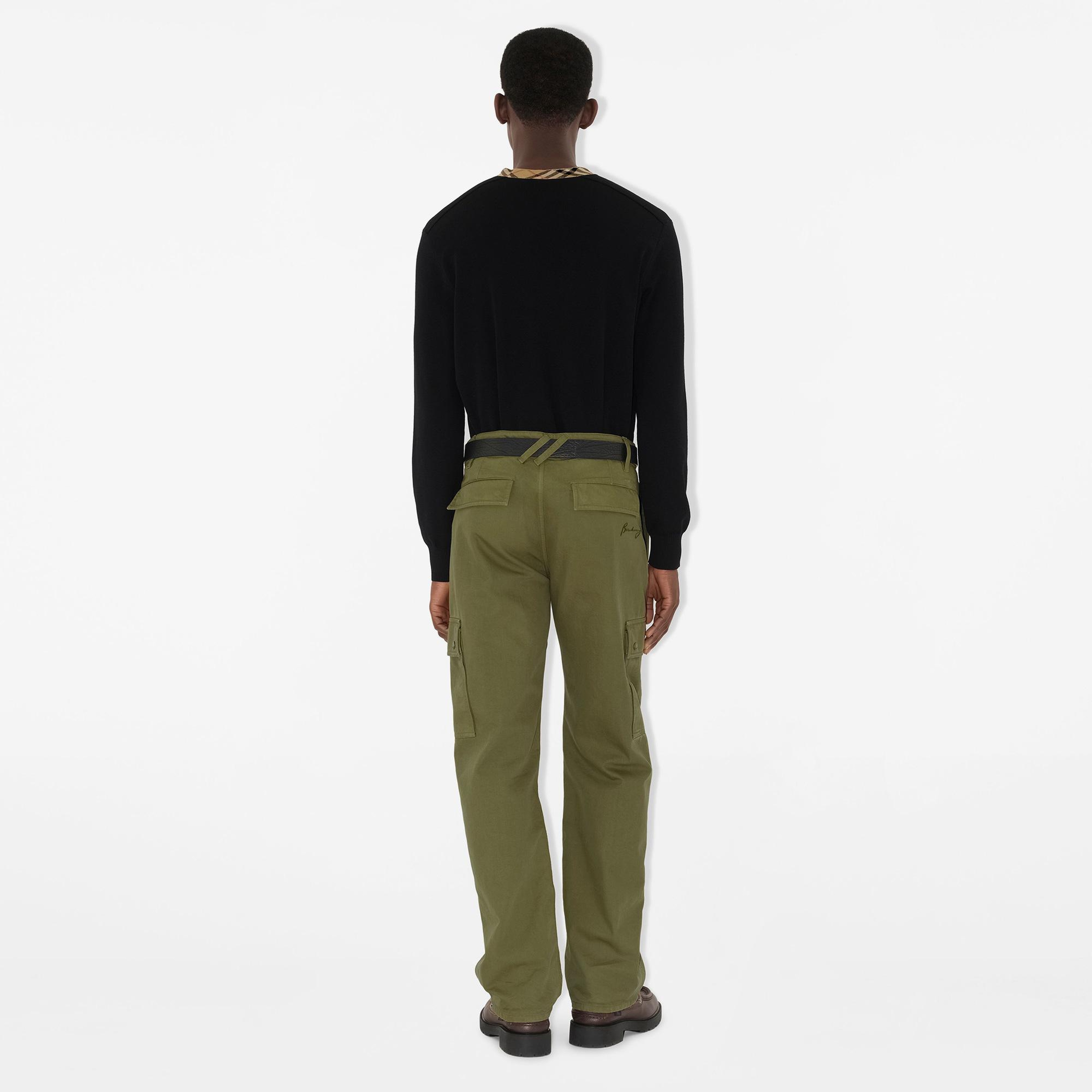 Burberry Gabardine Cargo Erkek Haki Pantolon