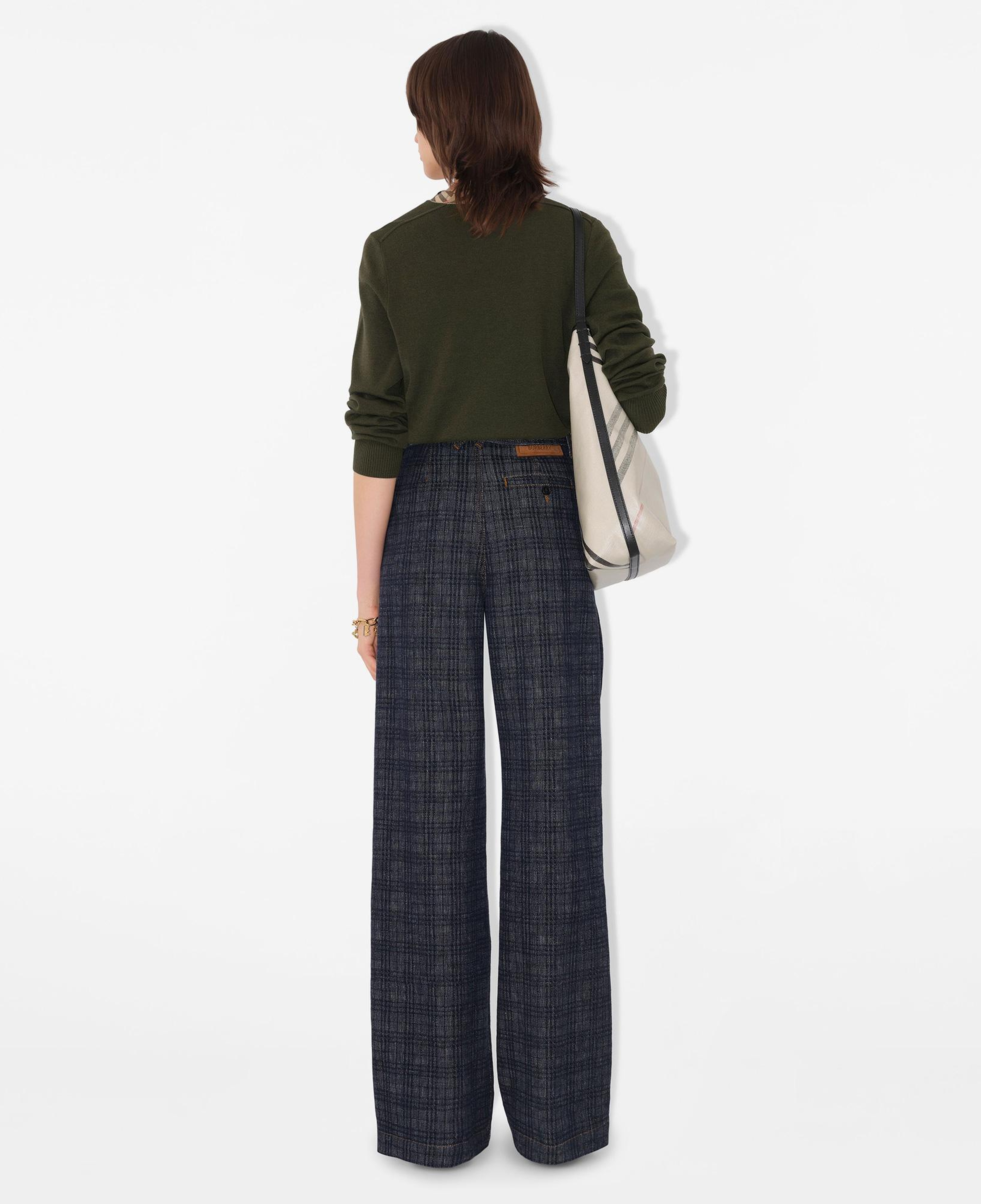 Burberry Check Trim Wool Kadın Haki Triko