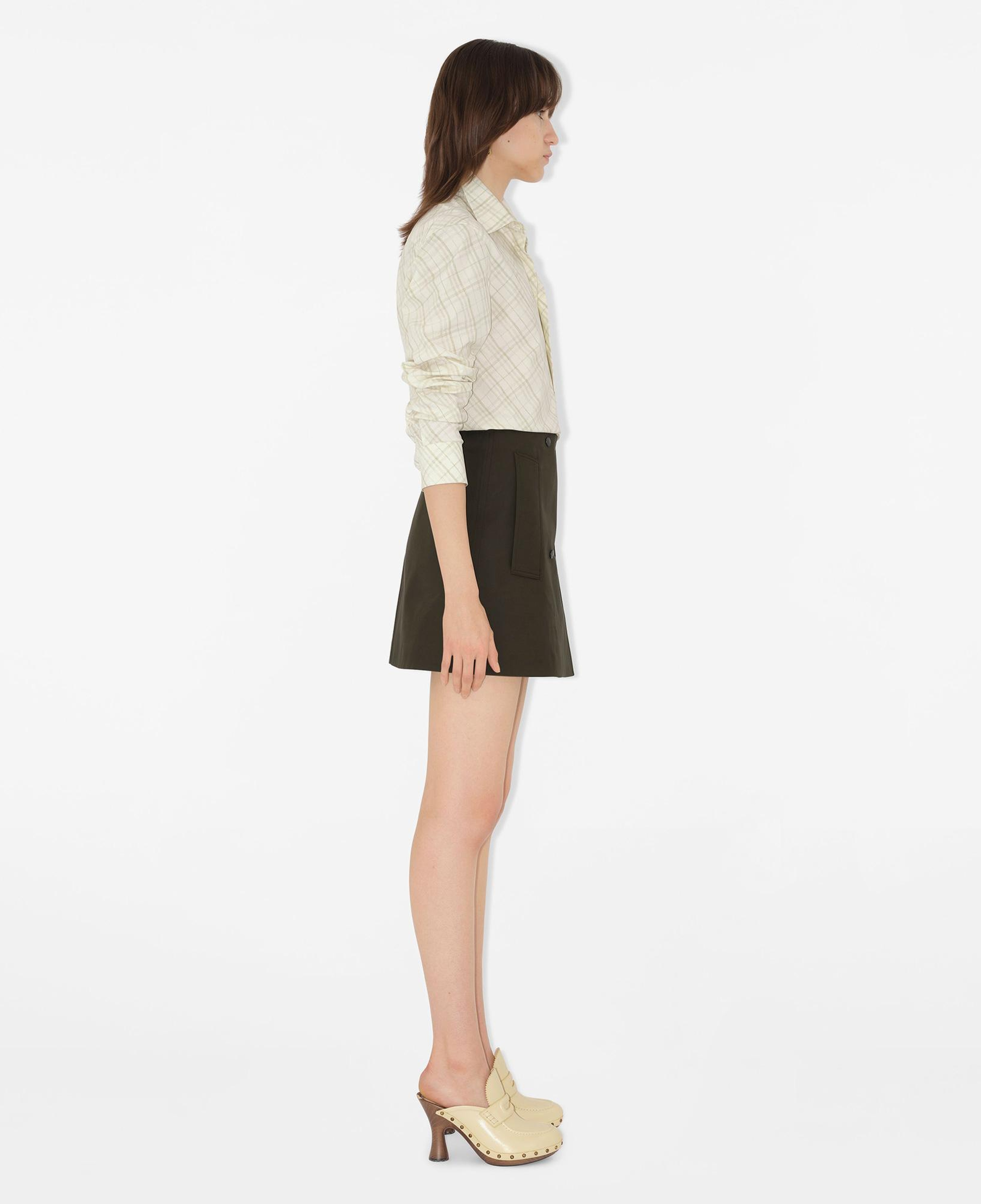 Burberry Bonded Gabardine Trench Mini Kadın Haki Etek