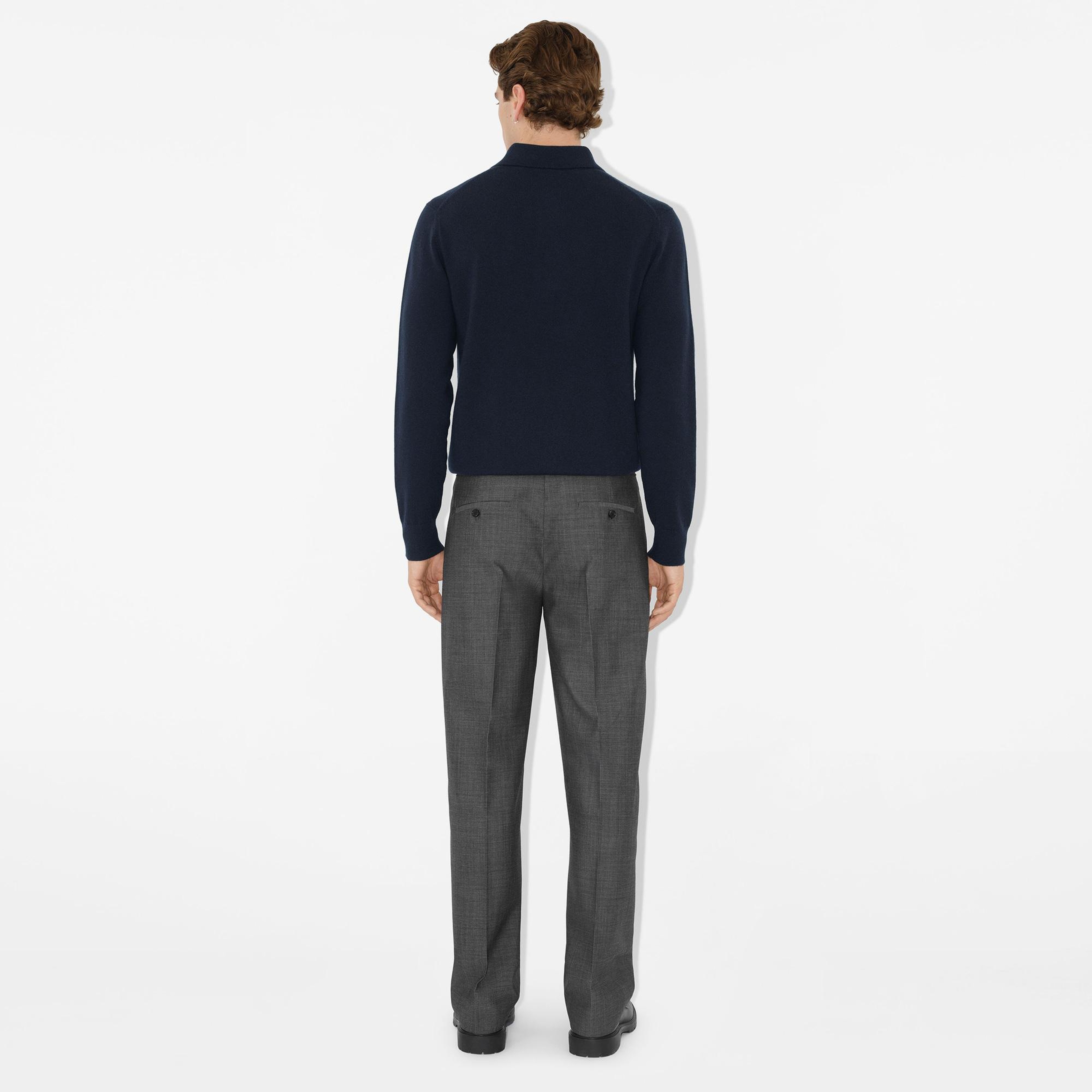 Burberry Cashmere Blend Erkek Lacivert Uzun Kollu Triko