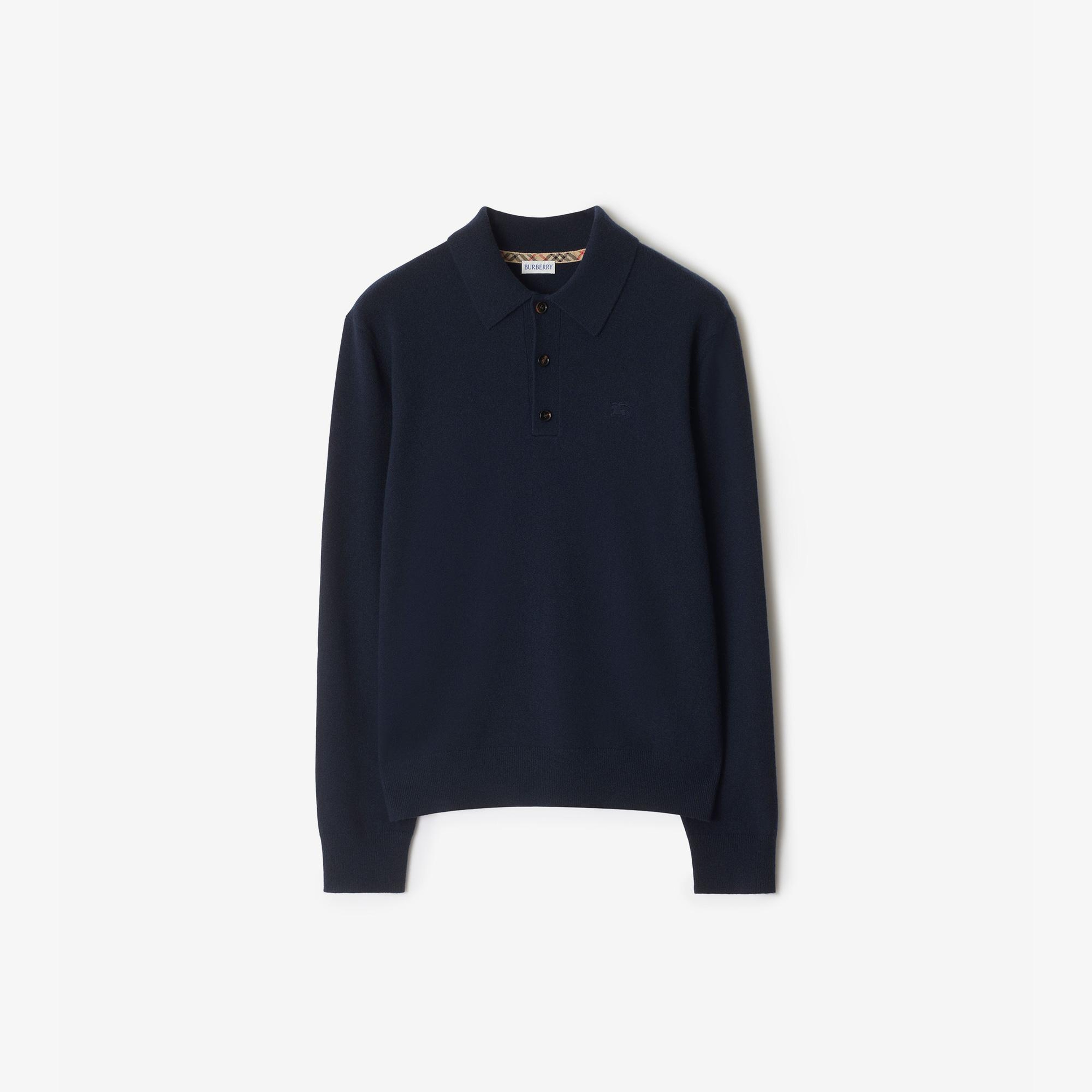 Burberry Cashmere Blend Erkek Lacivert Uzun Kollu Triko
