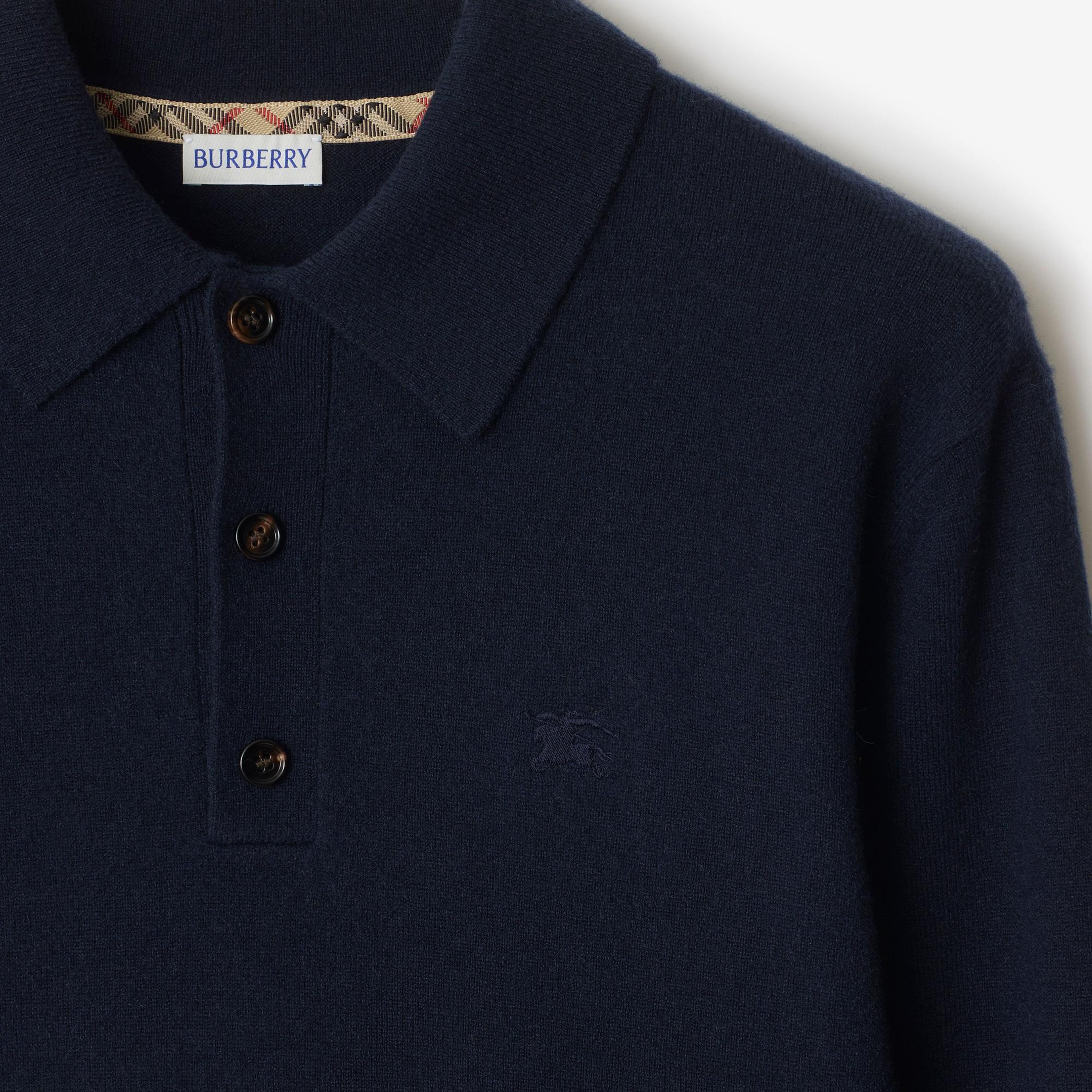 Burberry Cashmere Blend Erkek Lacivert Uzun Kollu Triko