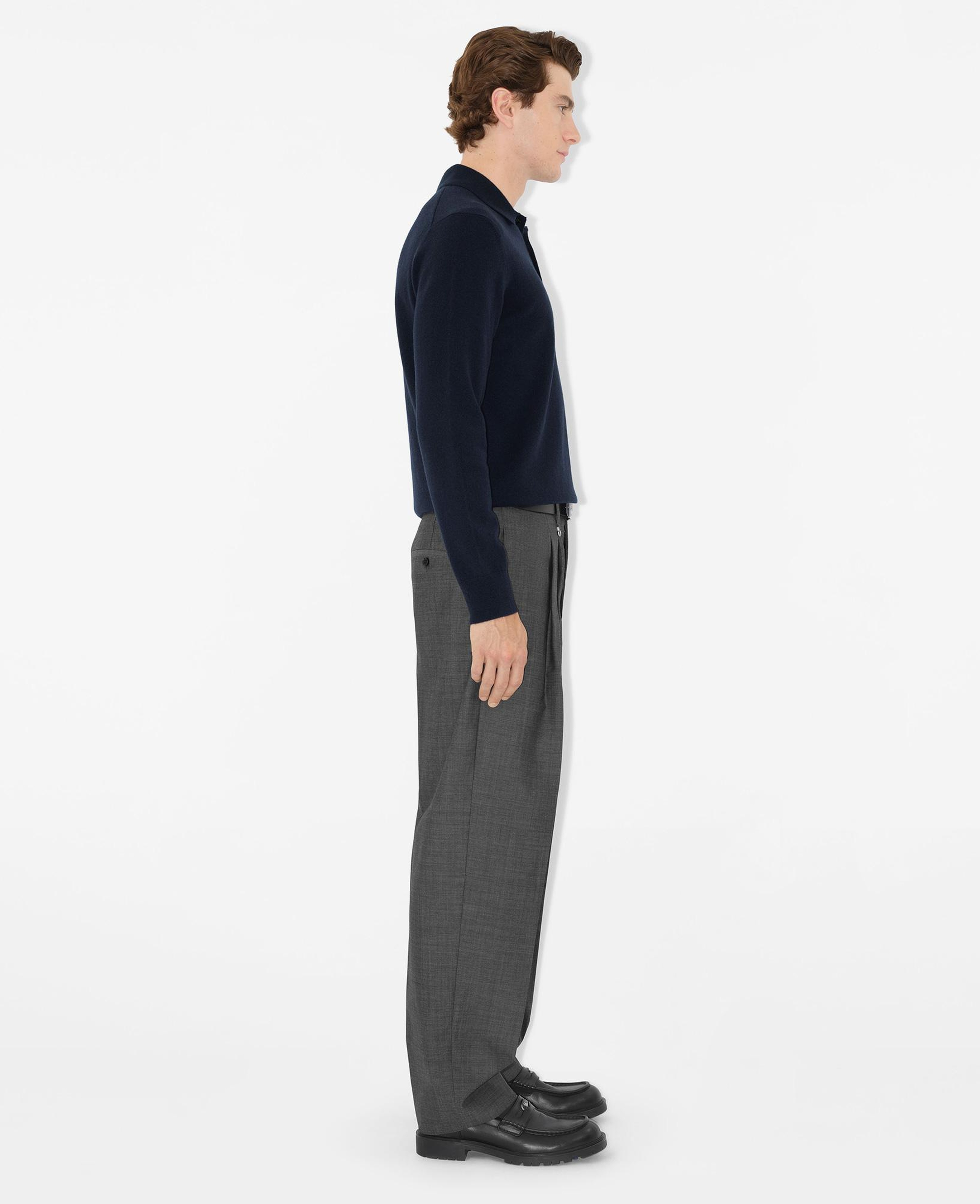 Burberry Cashmere Blend Erkek Lacivert Uzun Kollu Triko