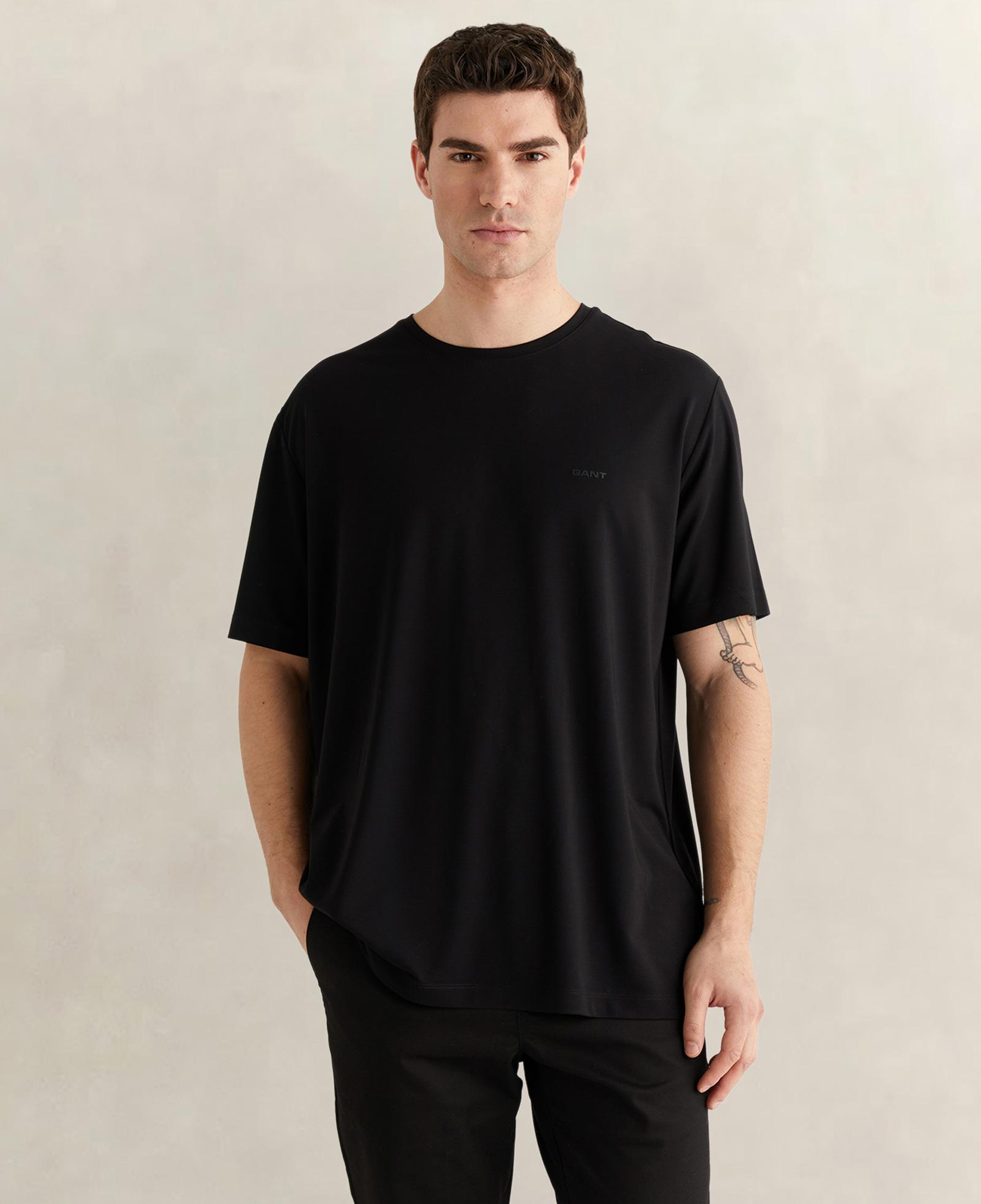 GANT Erkek Siyah Kısa Kollu T-Shirt