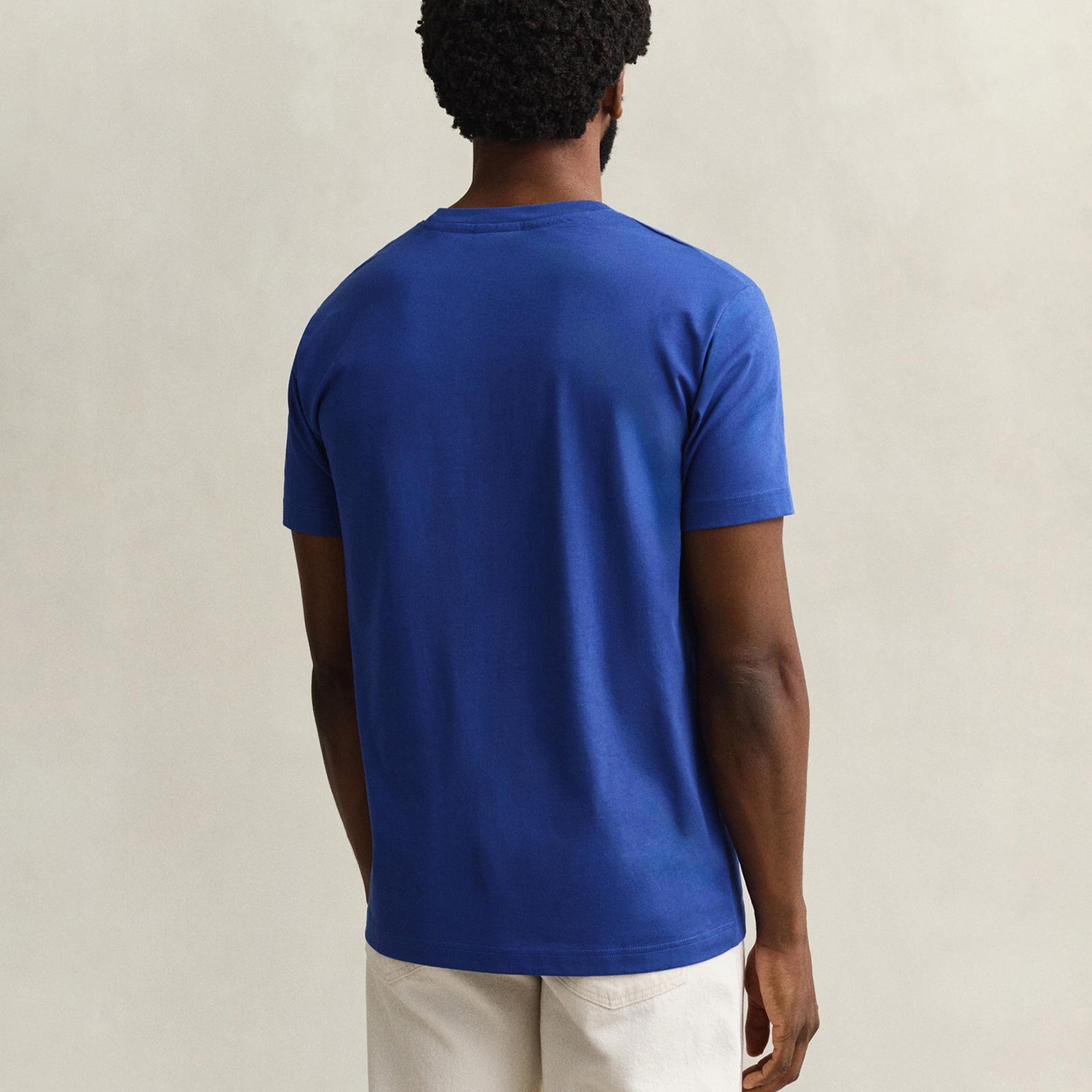 GANT Erkek Mavi Kısa Kollu T-Shirt