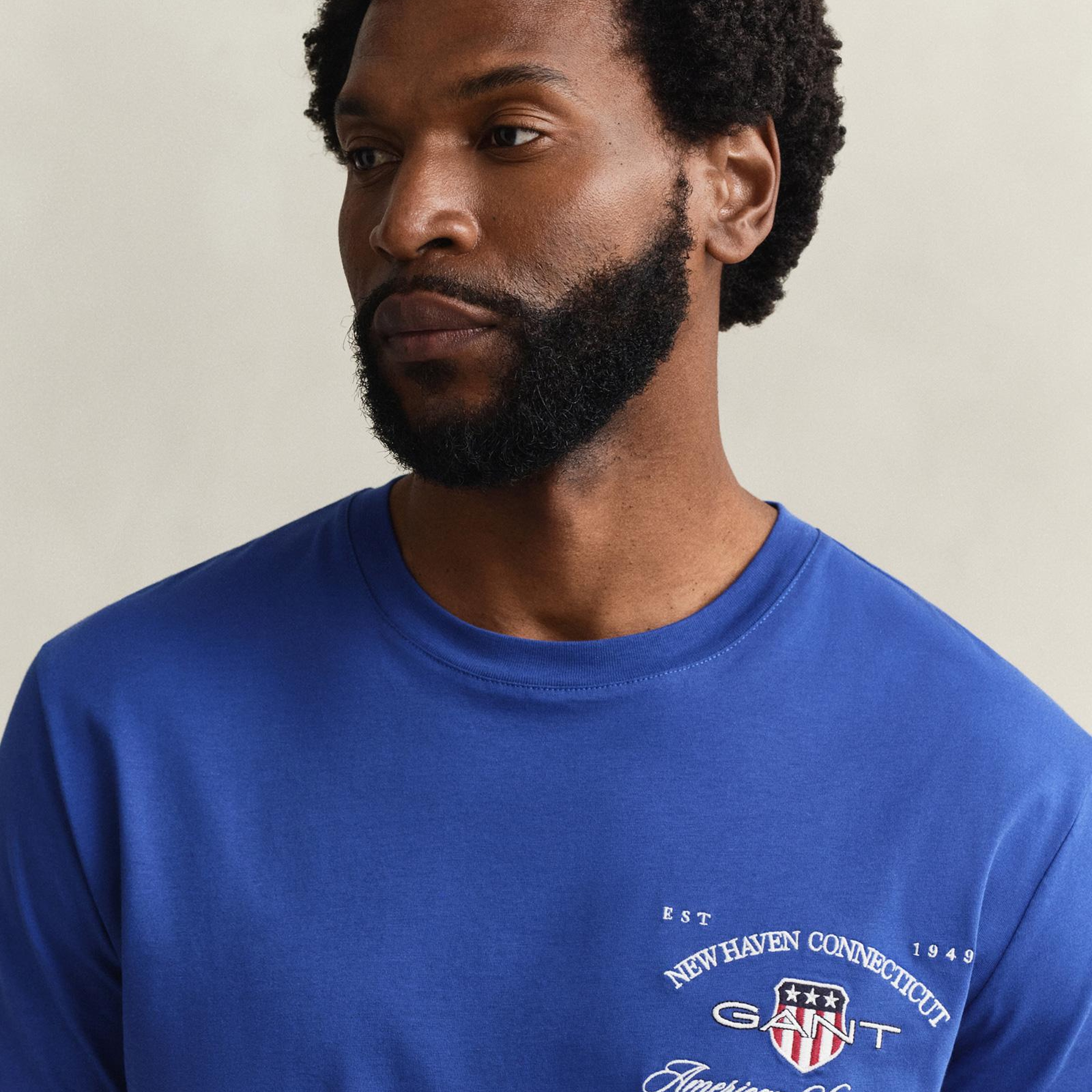GANT Erkek Mavi Kısa Kollu T-Shirt