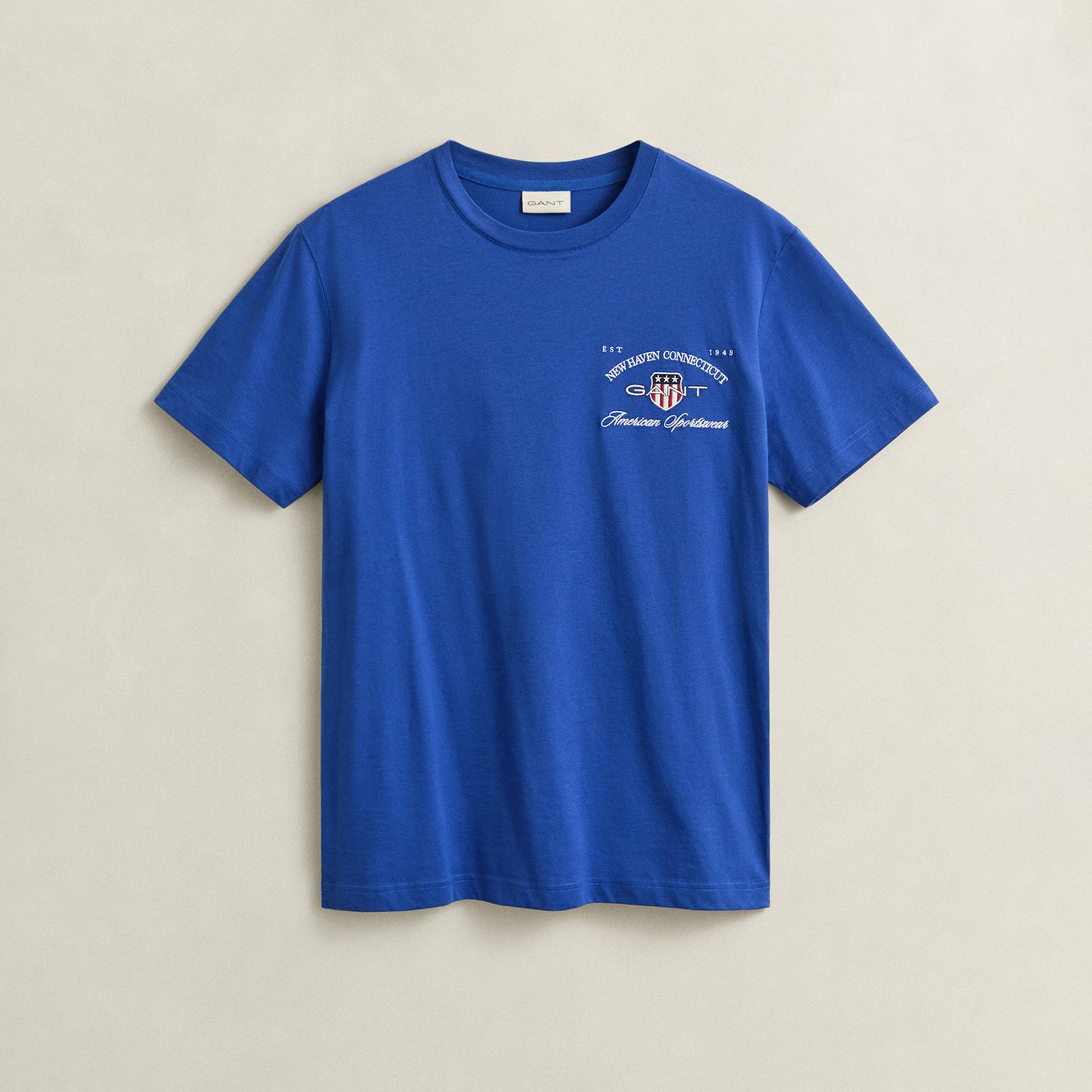 GANT Erkek Mavi Kısa Kollu T-Shirt