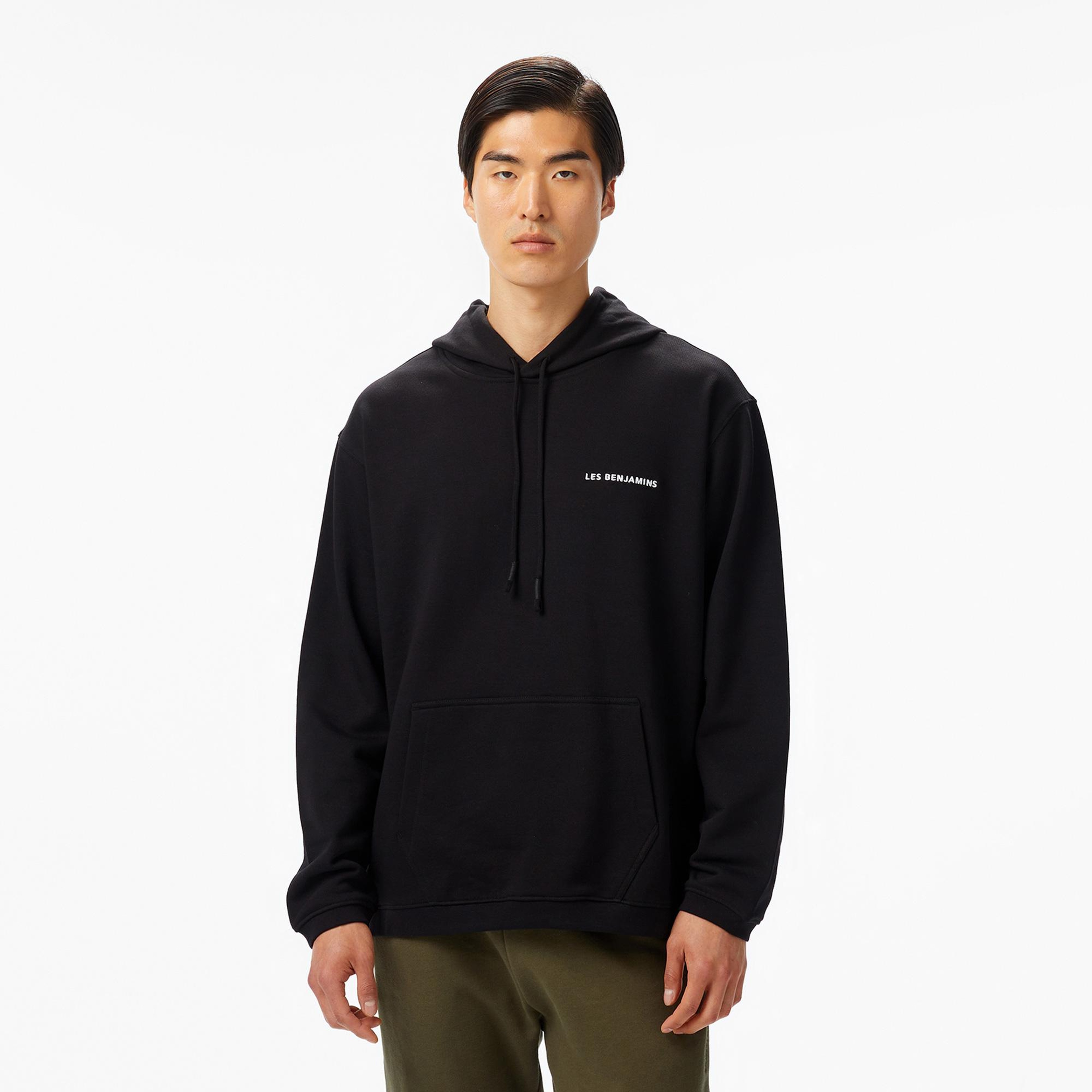 Les Benjamins Essentials Erkek Siyah Hoodie